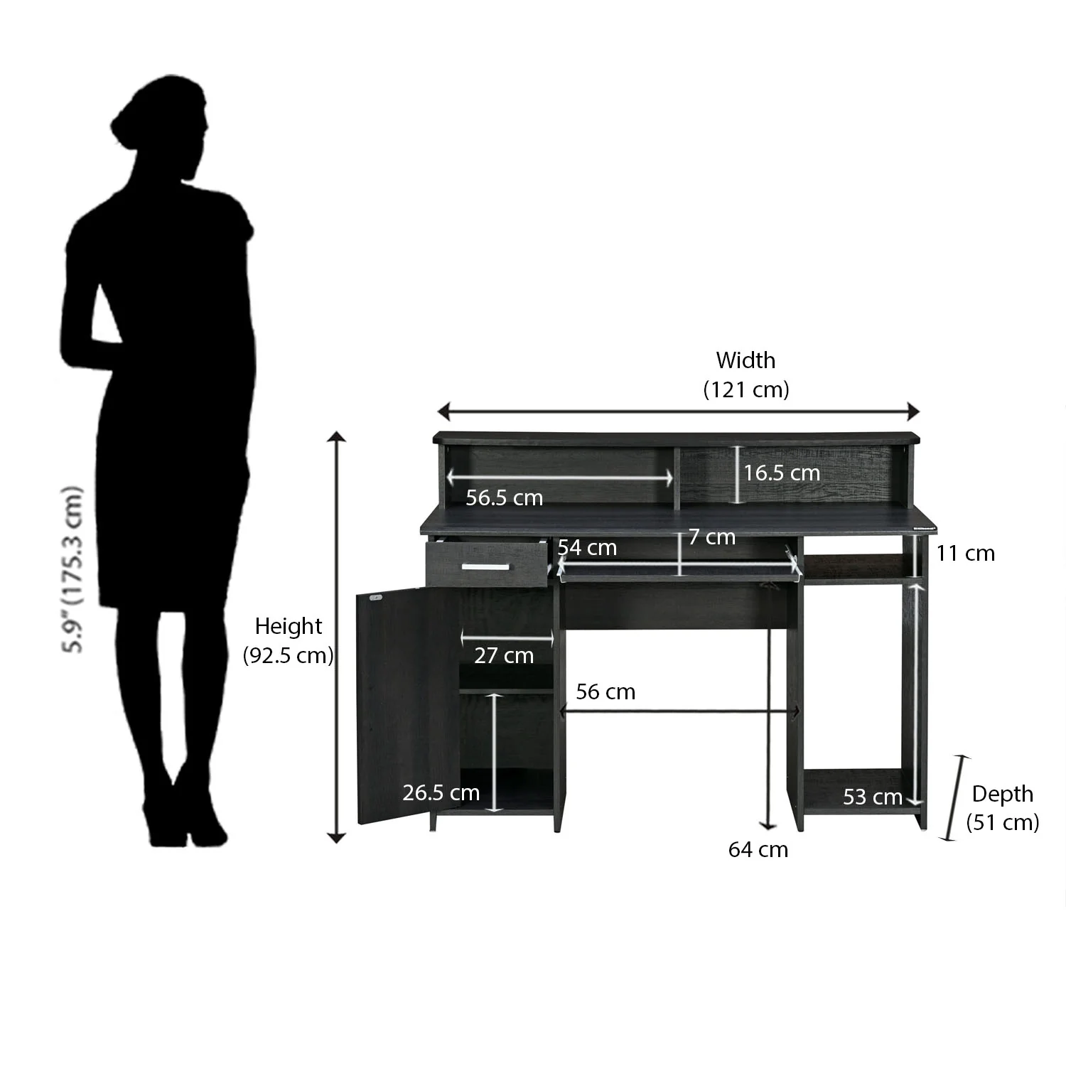 Nilkamal Aldrich Computer Table - Image 13