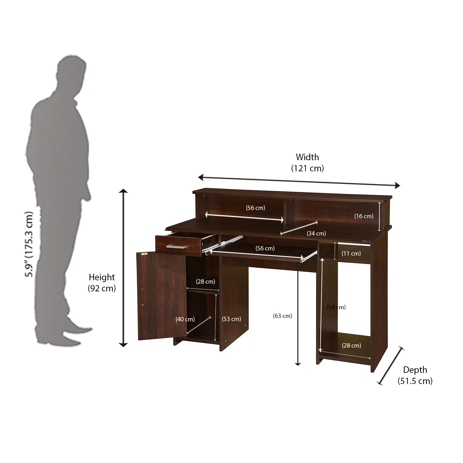 Nilkamal Aldrich Computer Table - Image 6