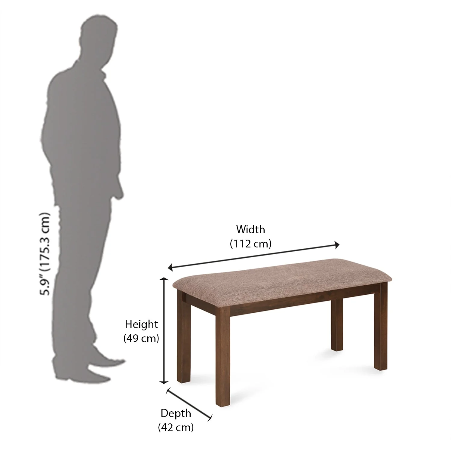 Nilkamal Alice Multi Use Long Sitting Bench for Living Room | Dining Room (Antique Cherry) - Image 7
