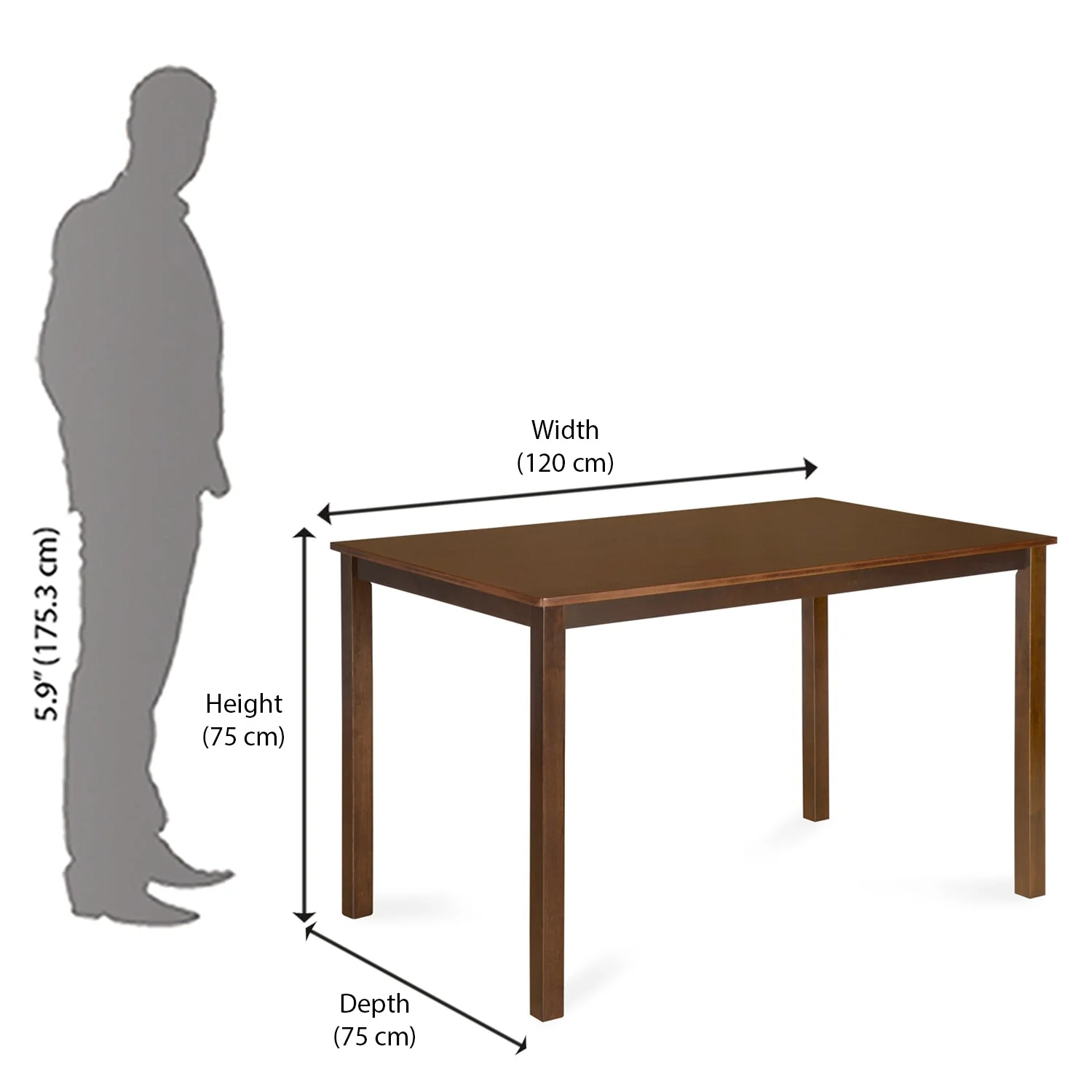 Nilkamal Alice 4 Seater Dining Table (Antique Cherry) - Image 9