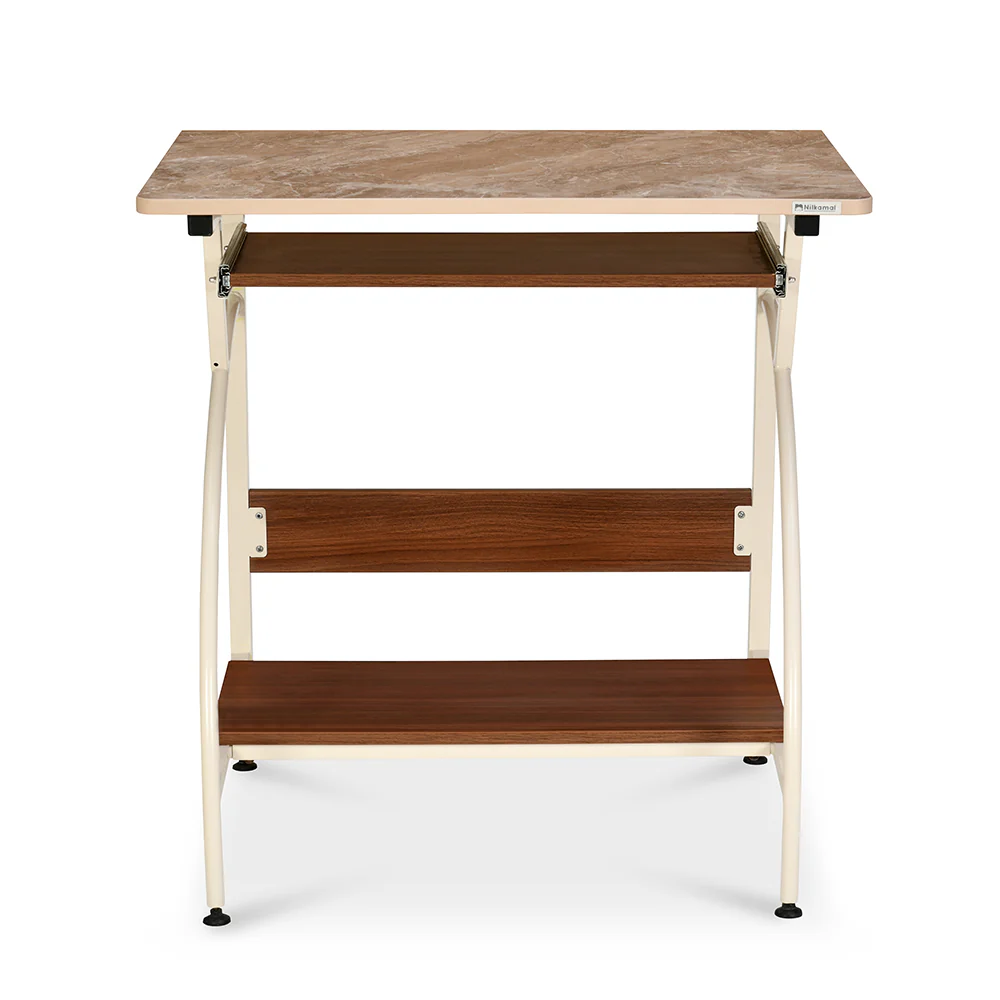 Nilkamal Alwin Computer Table (Walnut and Ivory) - Image 3