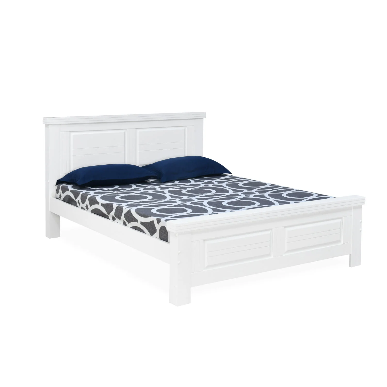 Nilkamal Anderson Solid Wood king Bed without Storage (White) - Image 3