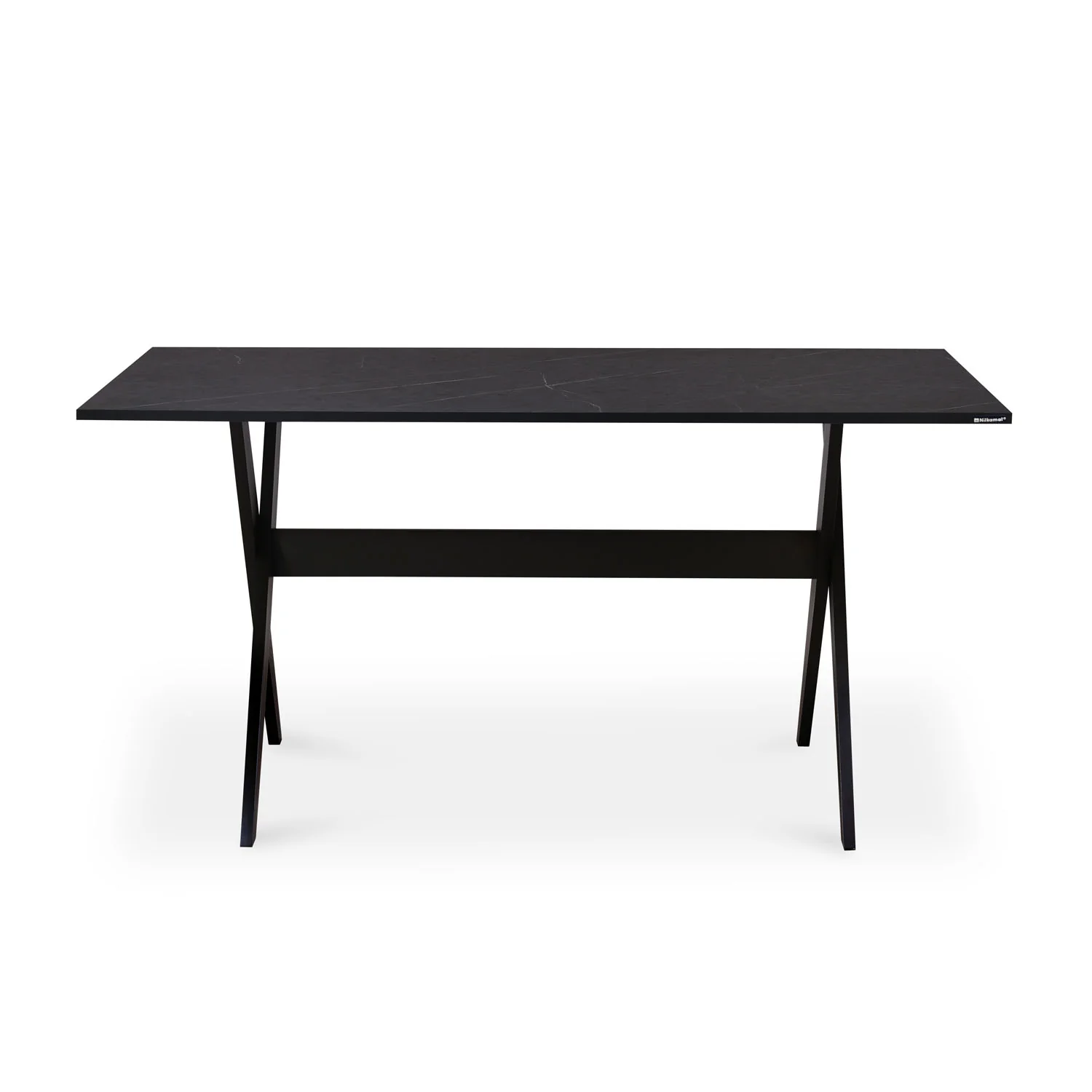 Nilkamal Aristo Solid Wood 6 Seater Dining Set (Walnut / Black) - Image 2