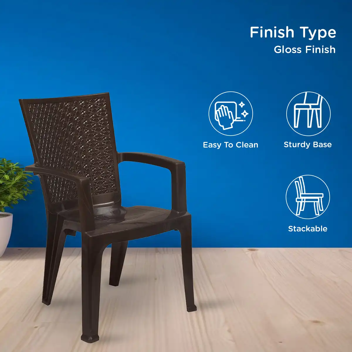 Nilkamal CHR2225 Plastic Arm Chair - Image 4