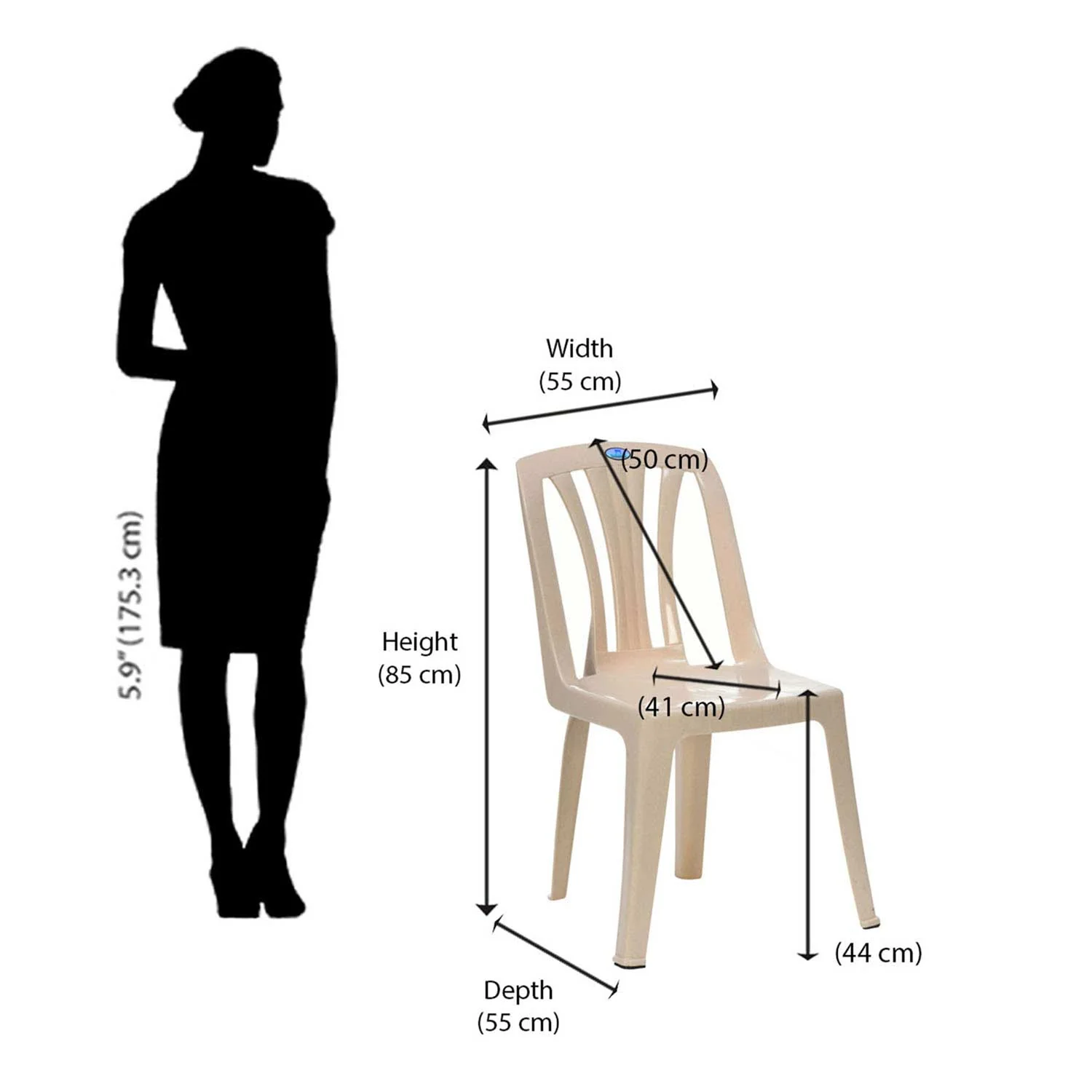 Nilkamal CHR4001 Plastic Armless Chair - Image 18