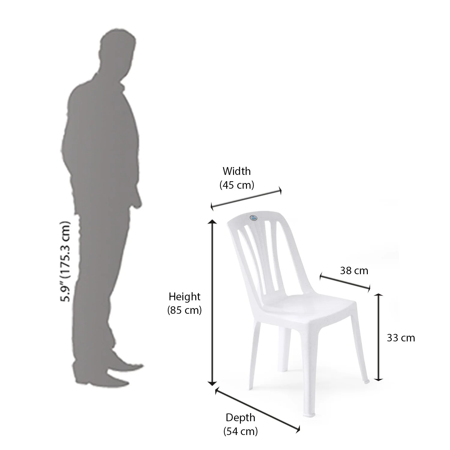 Nilkamal CHR4001 Plastic Armless Chair - Image 8