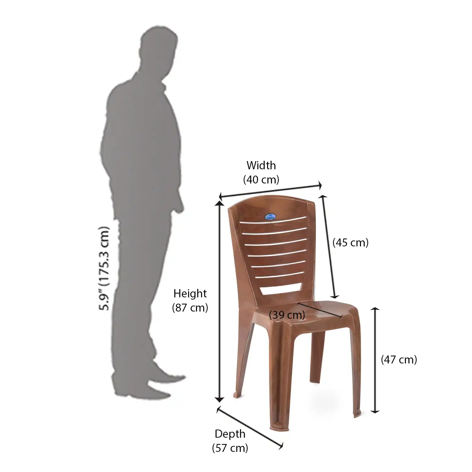 Nilkamal CHR4025 Plastic Armless Chair - Image 11