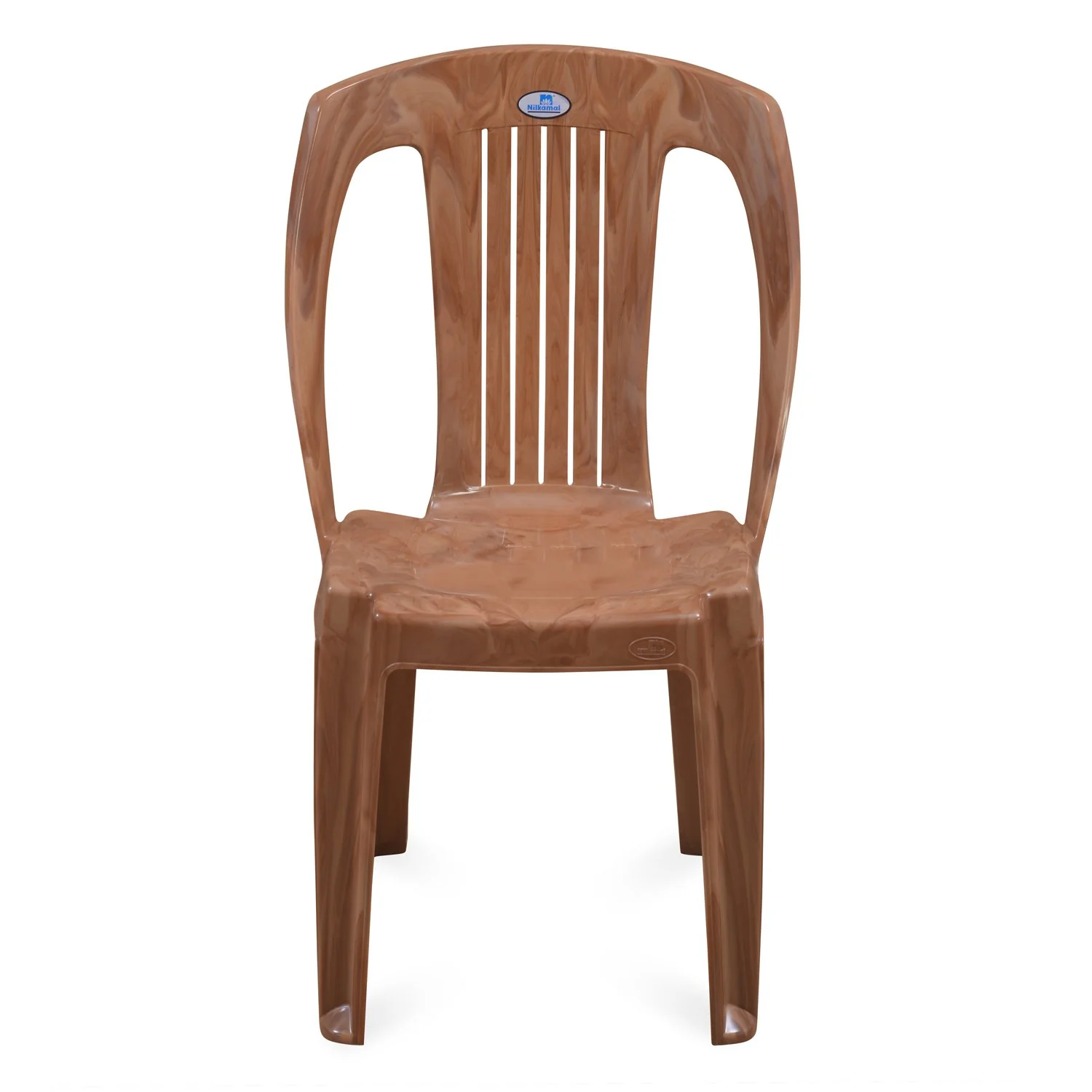 Nilkamal CHR4032 Plastic Armless Chair (Pear Wood) - Image 3