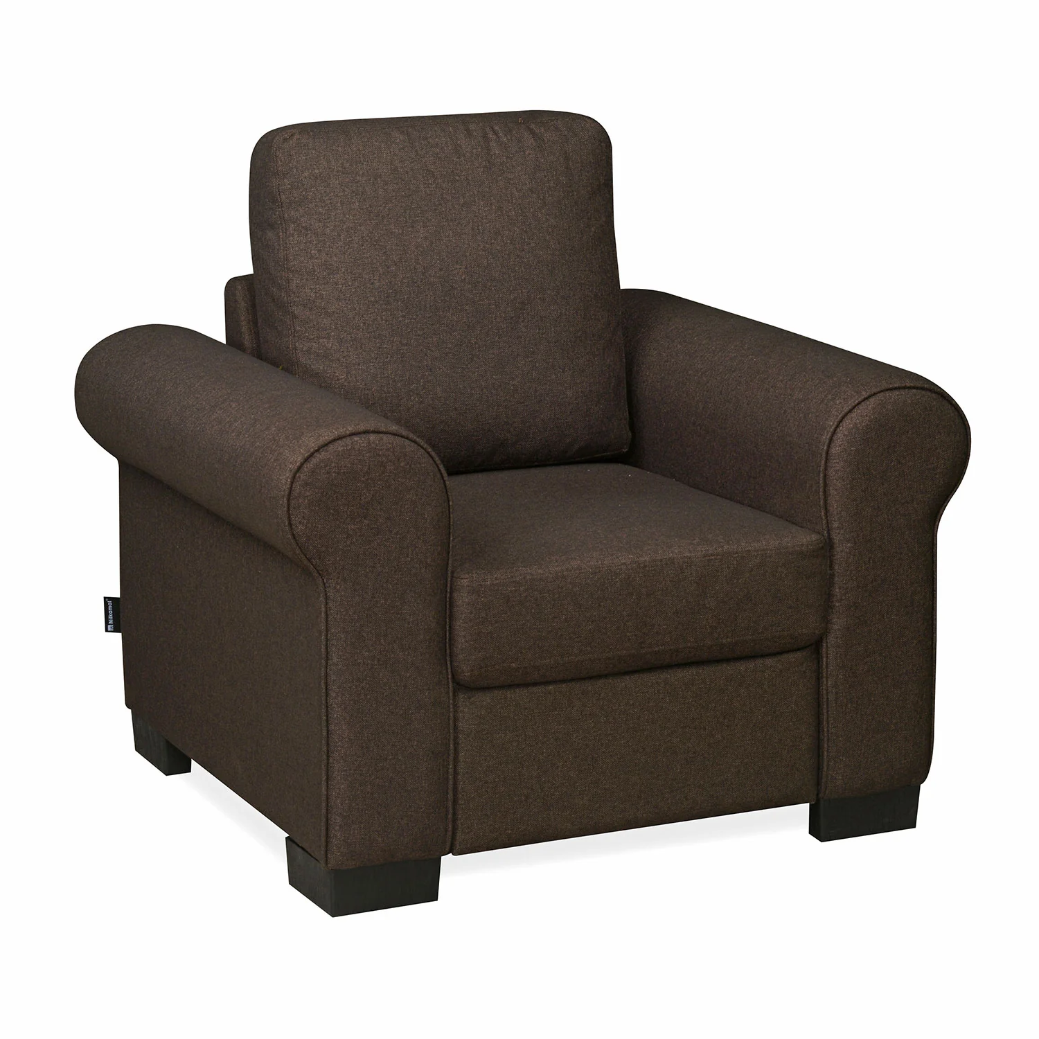Nilkamal Array 1 Seater Bill Arm Sofa (Dark Brown) - Image 3