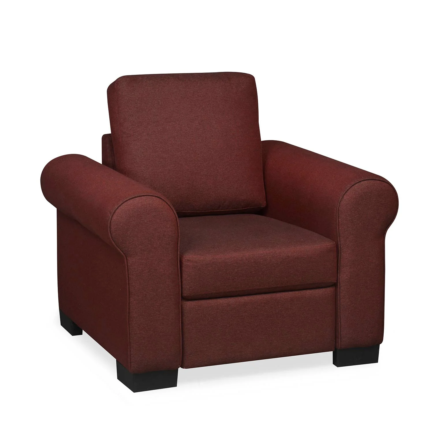 Nilkamal Array 1 Seater Bill Arm Sofa (Maroon) - Image 3