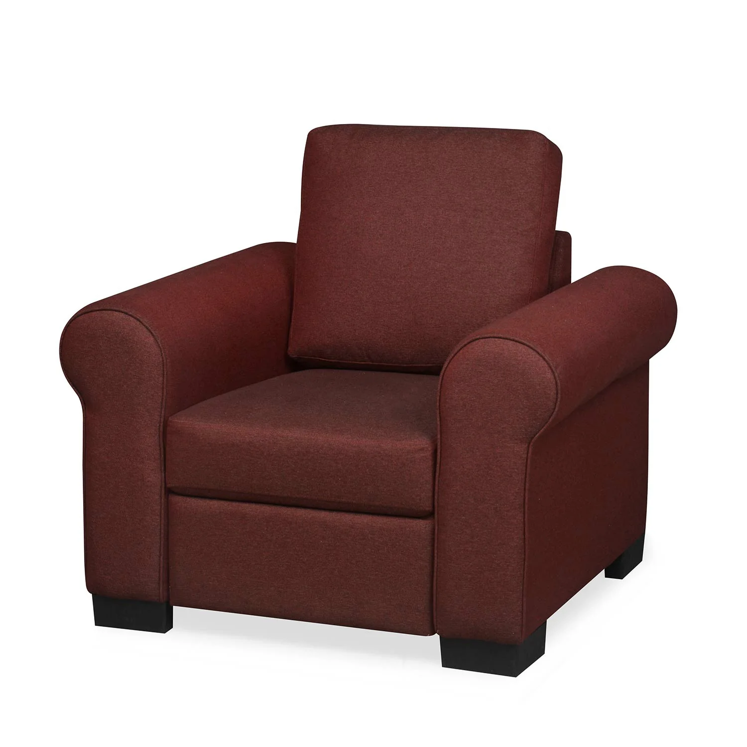 Nilkamal Array 1 Seater Bill Arm Sofa (Maroon) - Image 5