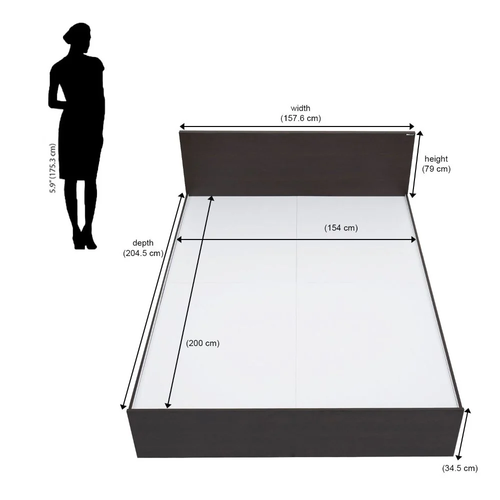 Nilkamal Arthur Queen Bed (Walnut) - Image 16