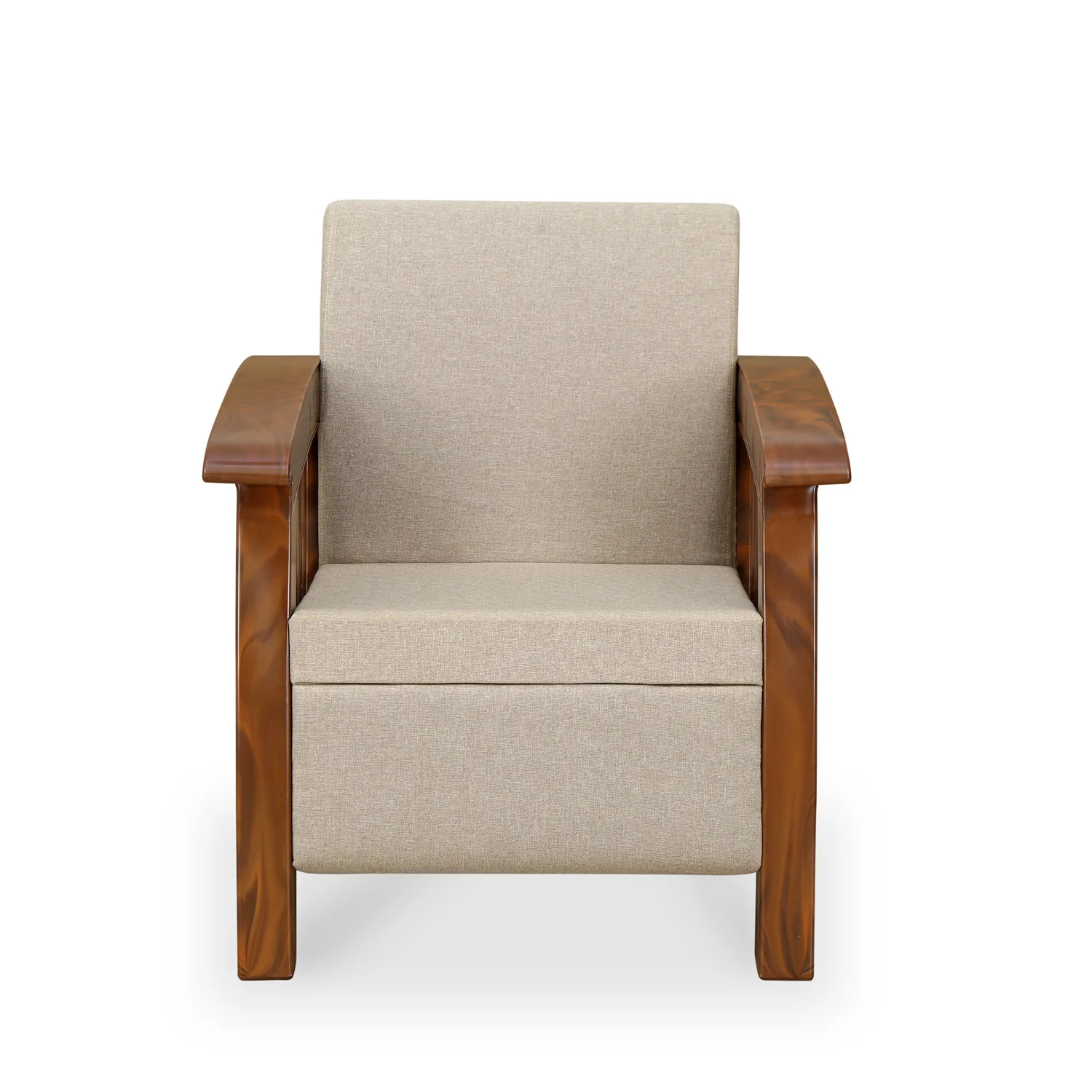 Nilkamal Aspire 1 Seater Plastic Sofa (Walnut) - Image 2