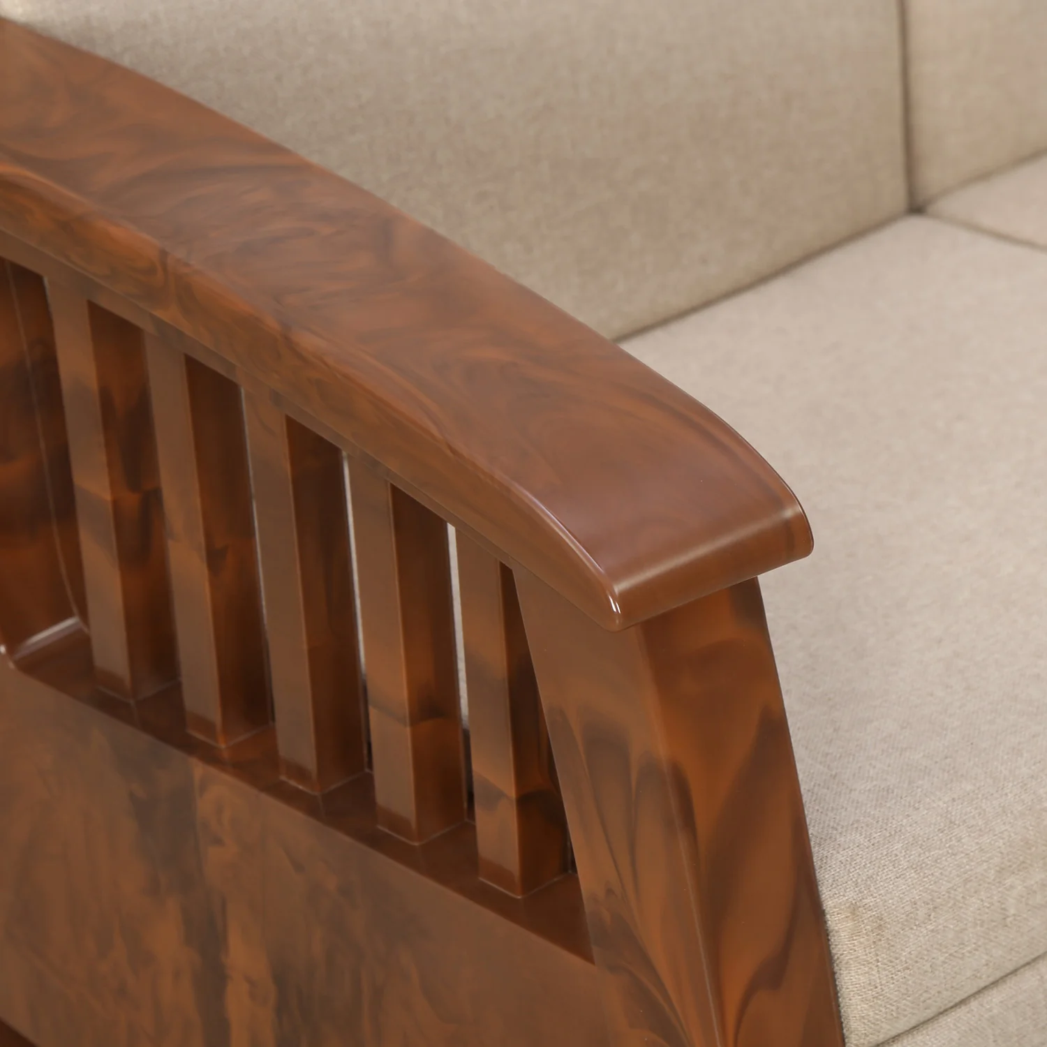 Nilkamal Aspire 2 Seater Plastic Sofa (Walnut) - Image 10