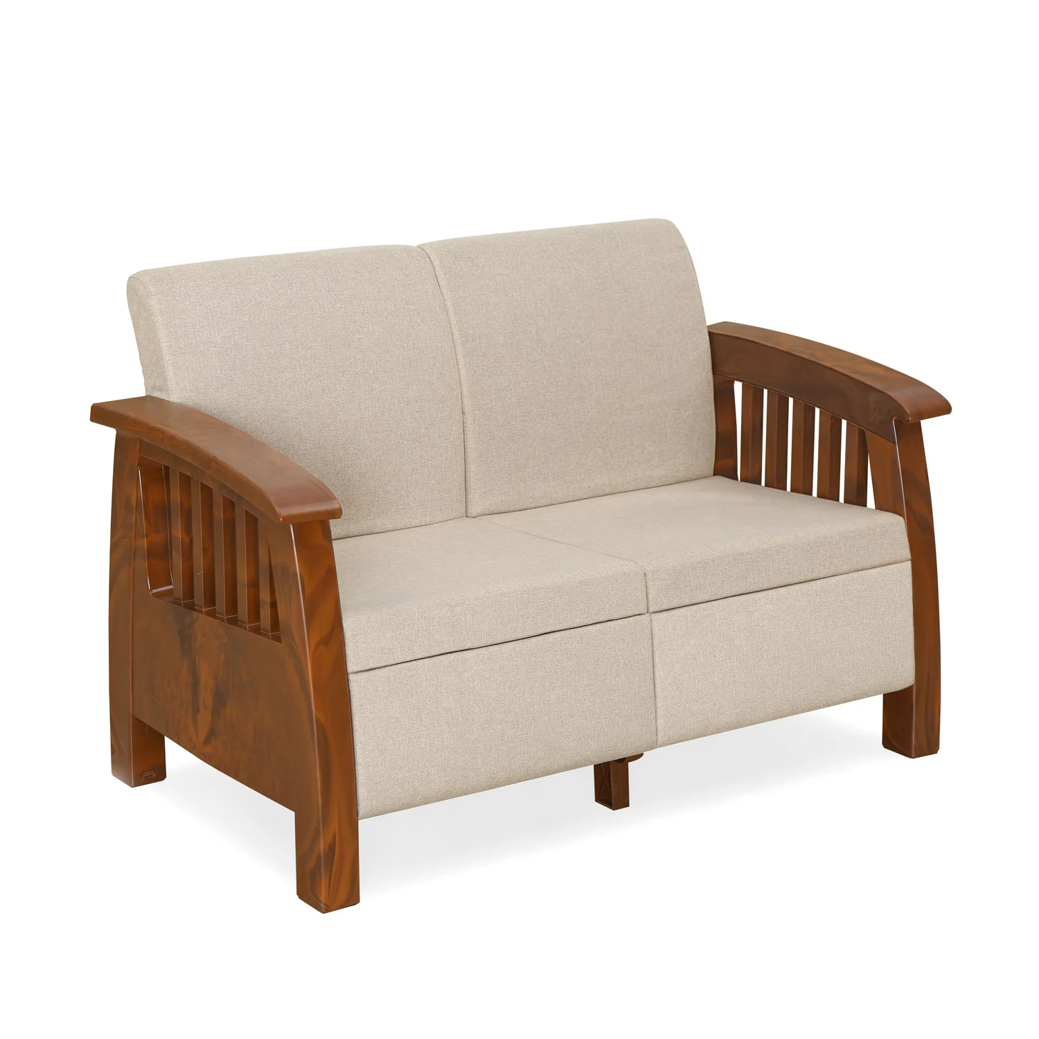 Nilkamal Aspire 2 Seater Plastic Sofa (Walnut) - Image 5