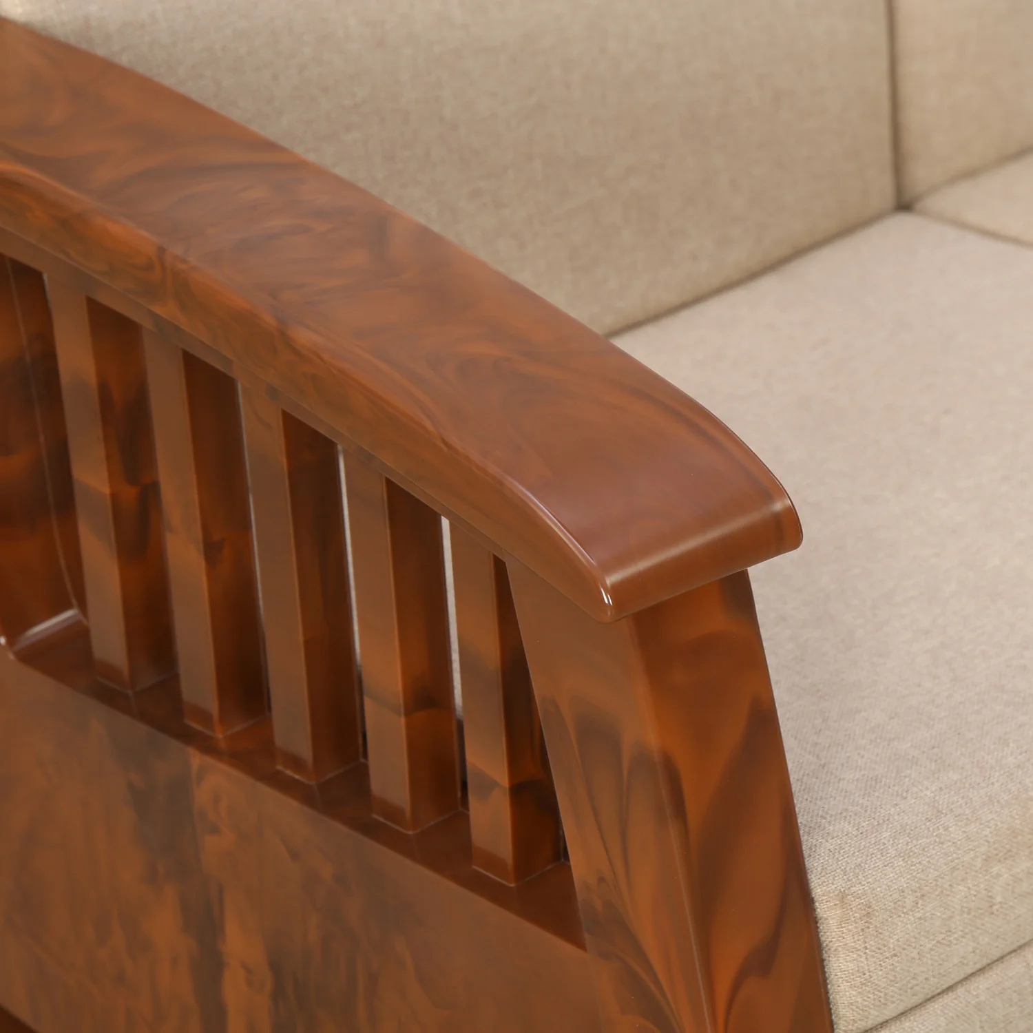 Nilkamal Aspire 3+1+1 Seater Plastic Sofa Set (Walnut) - Image 16