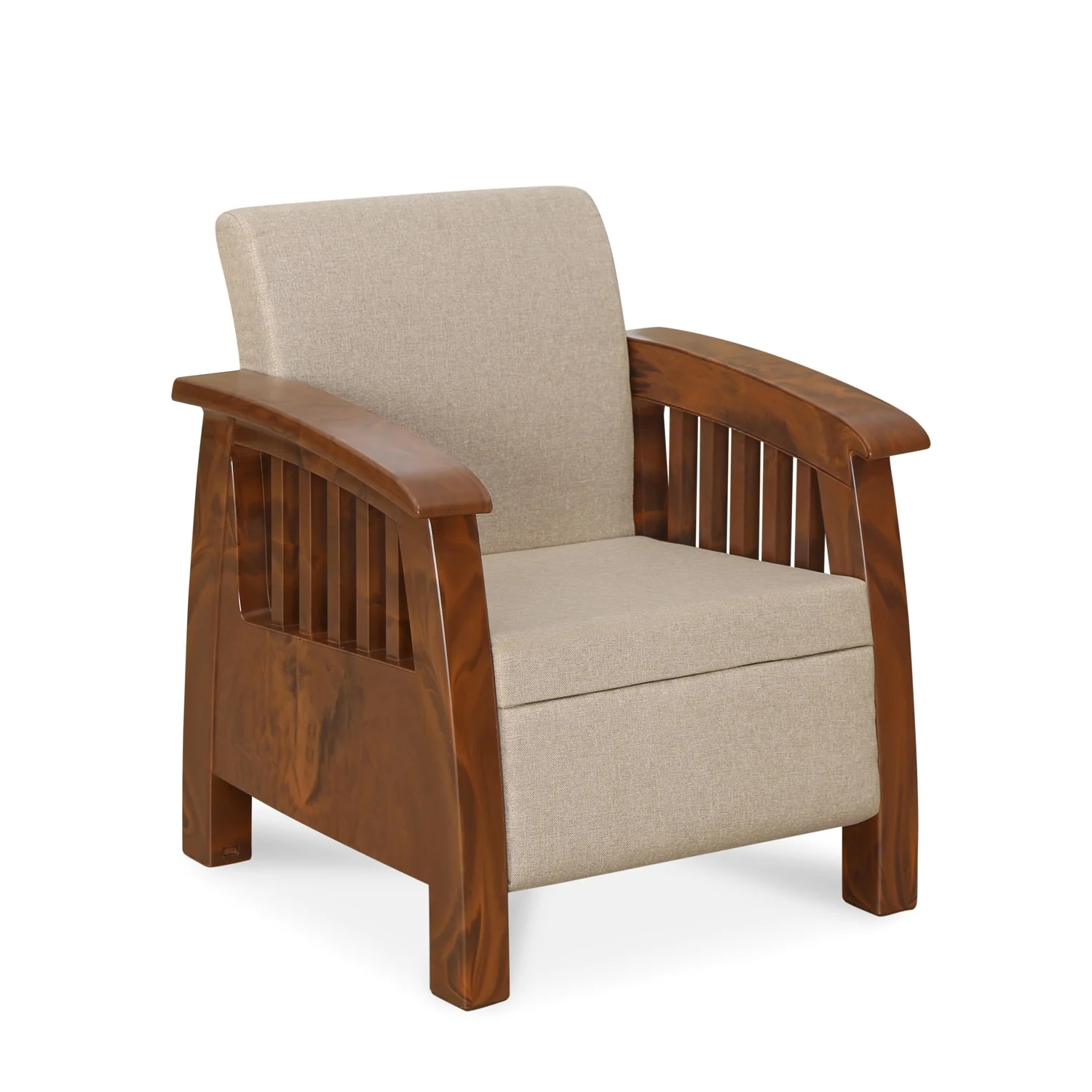 Nilkamal Aspire 3+1+1 Seater Plastic Sofa Set (Walnut) - Image 8