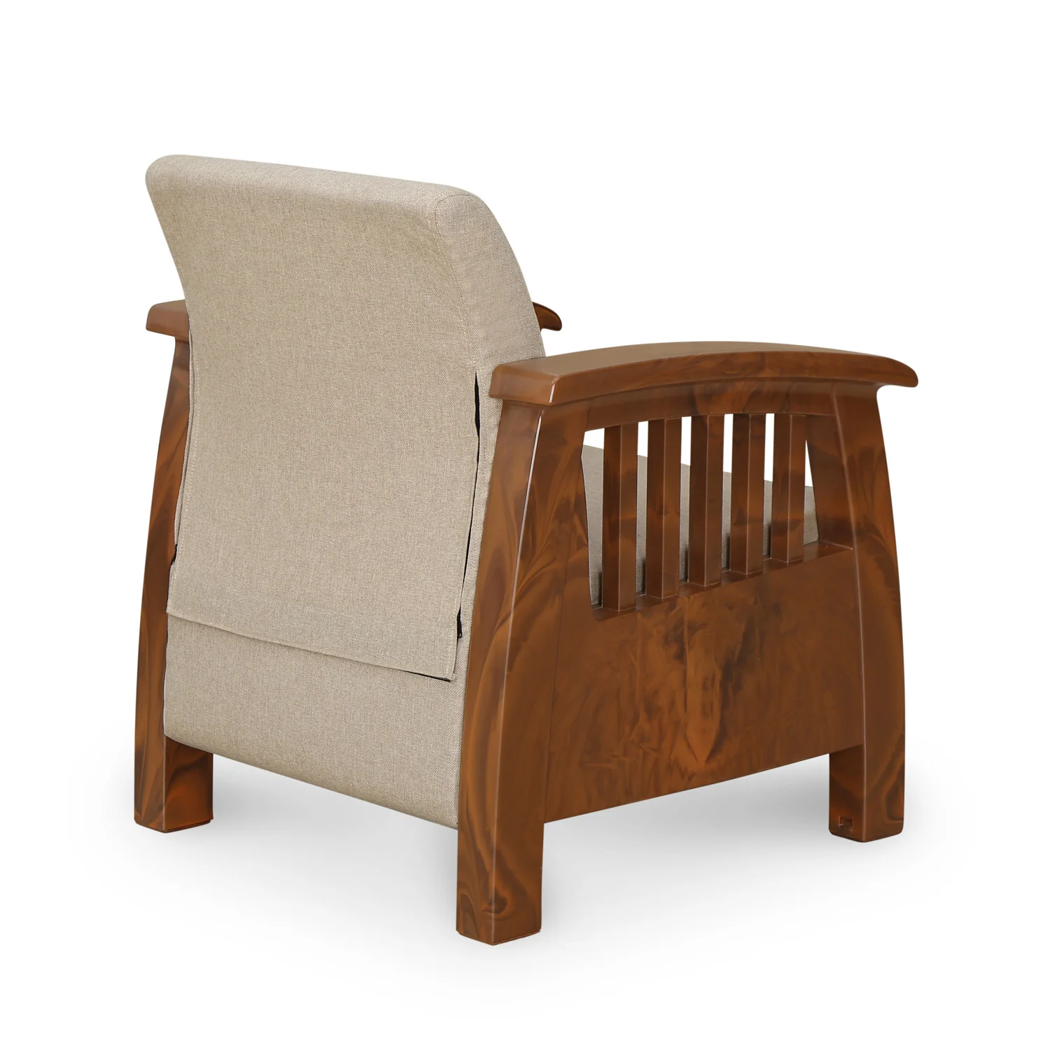 Nilkamal Aspire 3+1+1 Seater Plastic Sofa Set (Walnut) - Image 9