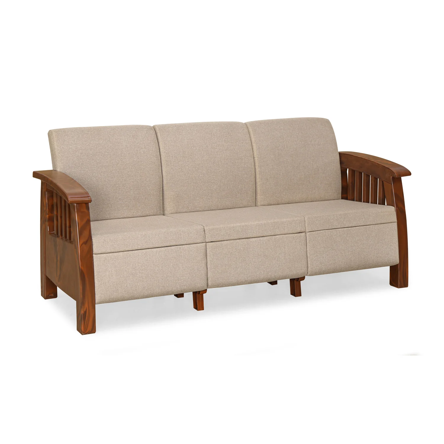 Nilkamal Aspire 3+2+1 Seater Plastic Sofa Set (Walnut) - Image 11