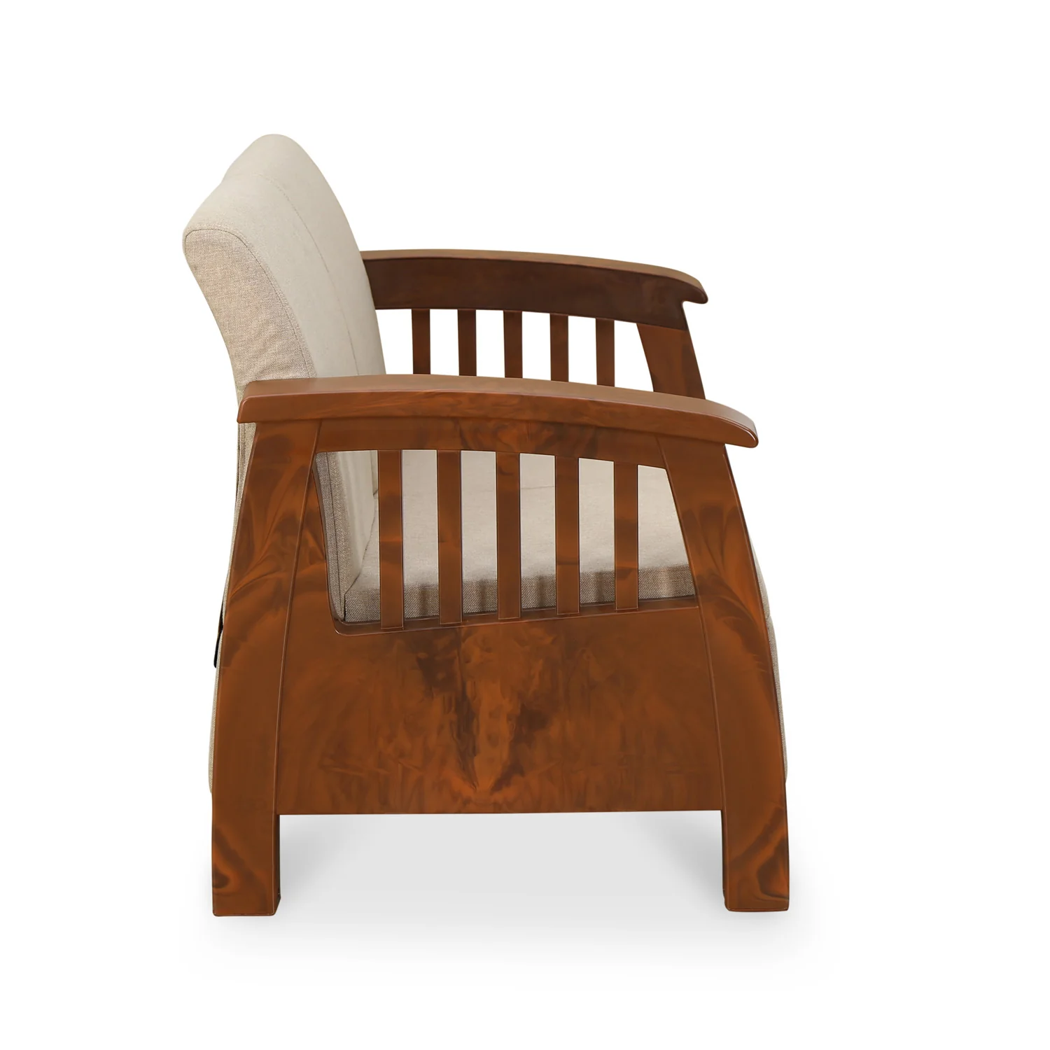 Nilkamal Aspire 3+2+1 Seater Plastic Sofa Set (Walnut) - Image 15