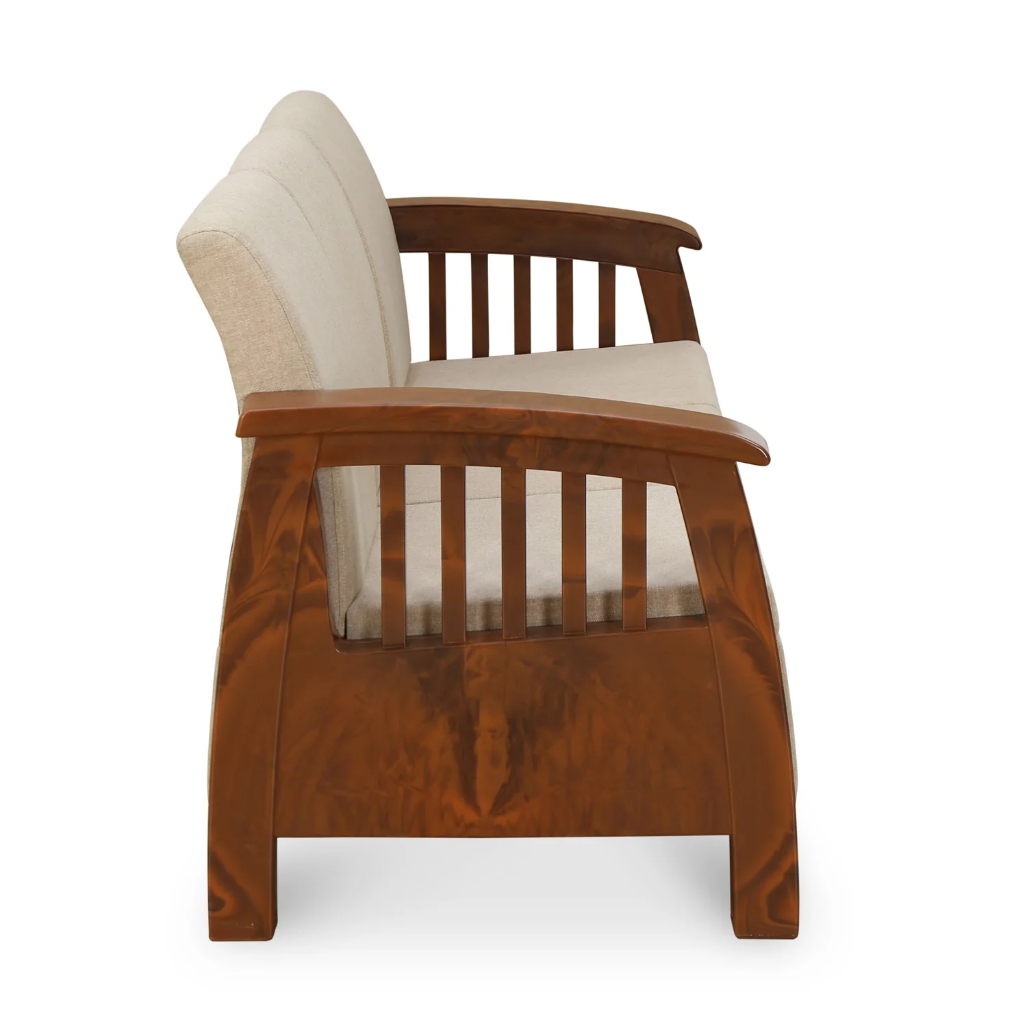 Nilkamal Aspire 3 Seater Plastic Sofa (Walnut) - Image 7