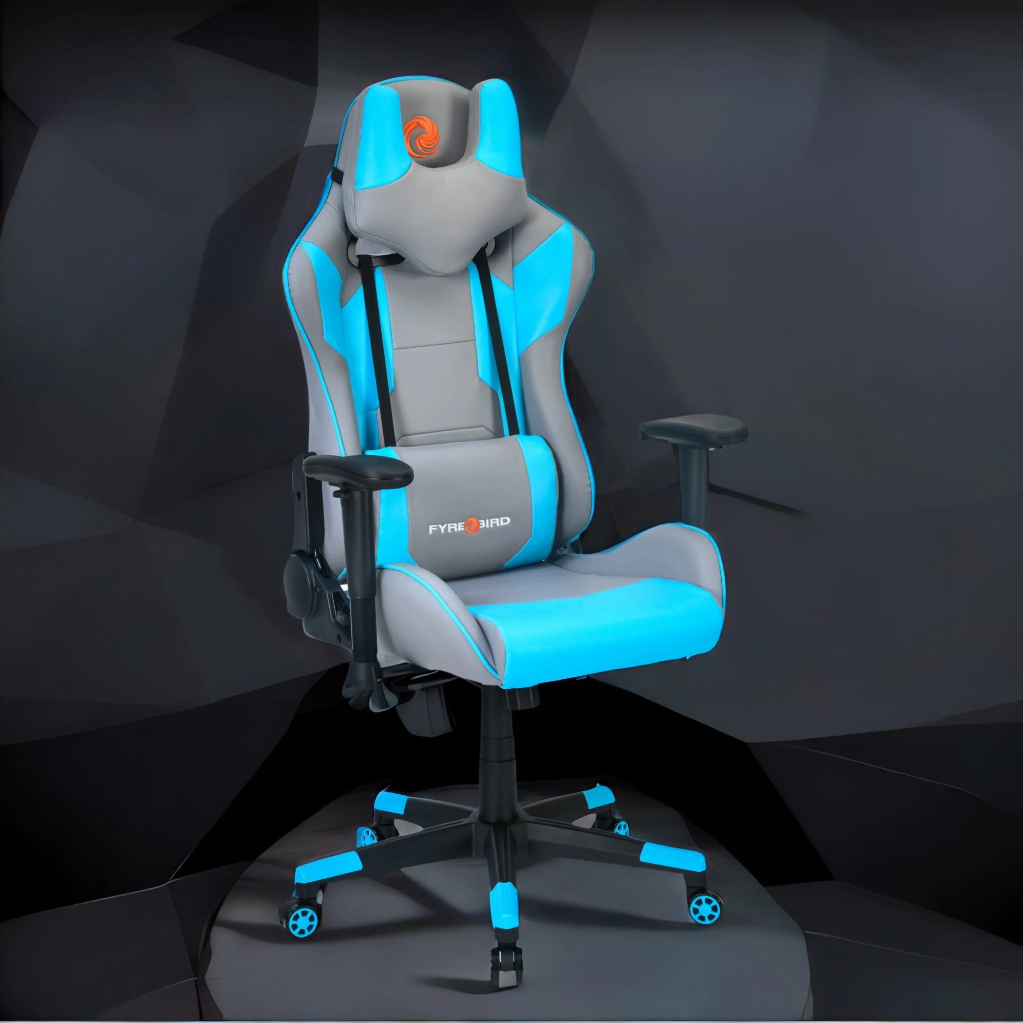 Nilkamal Fyrebird Athena Gaming Chair (Grey / Turquoise) - Image 3