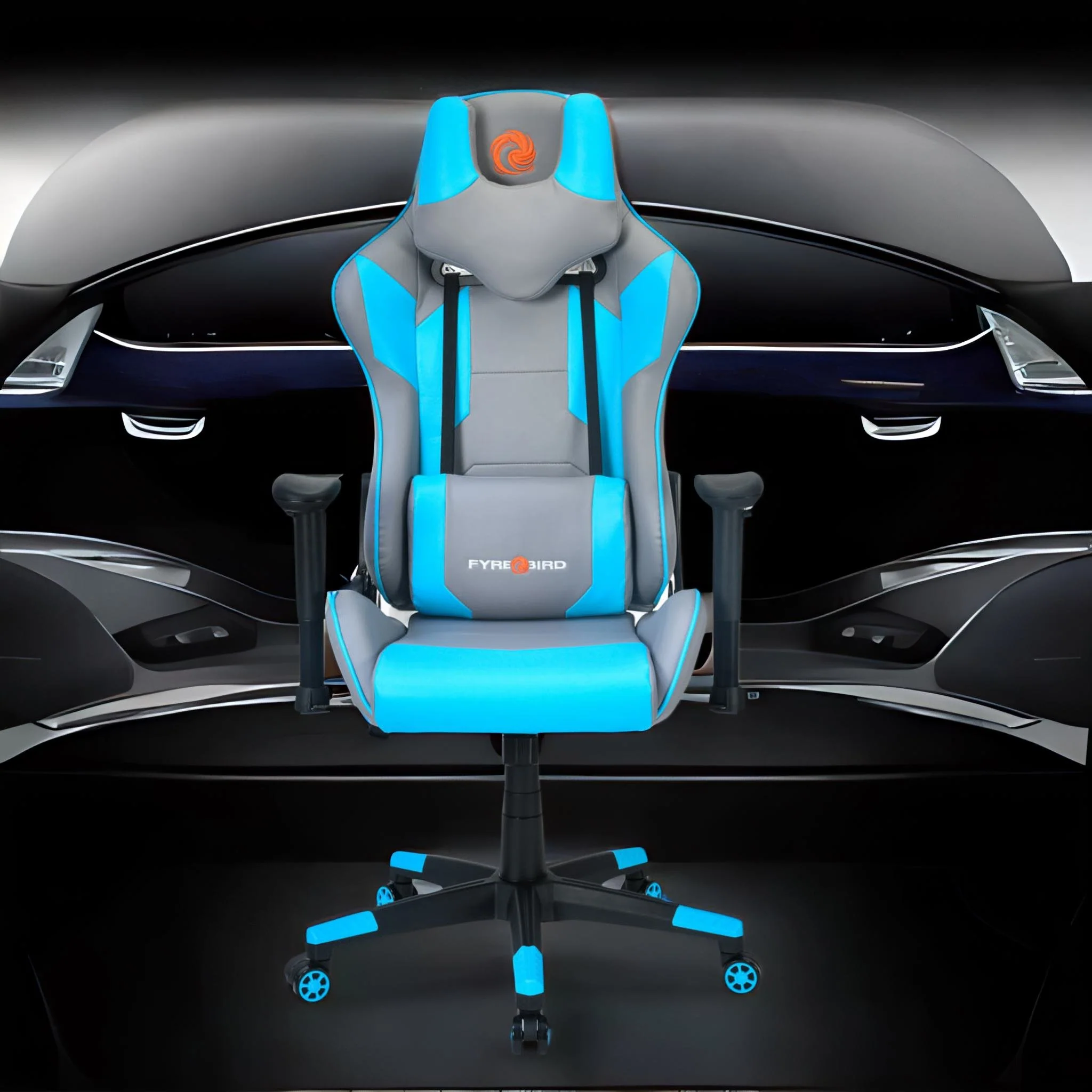 Nilkamal Fyrebird Athena Gaming Chair (Grey / Turquoise) - Image 4