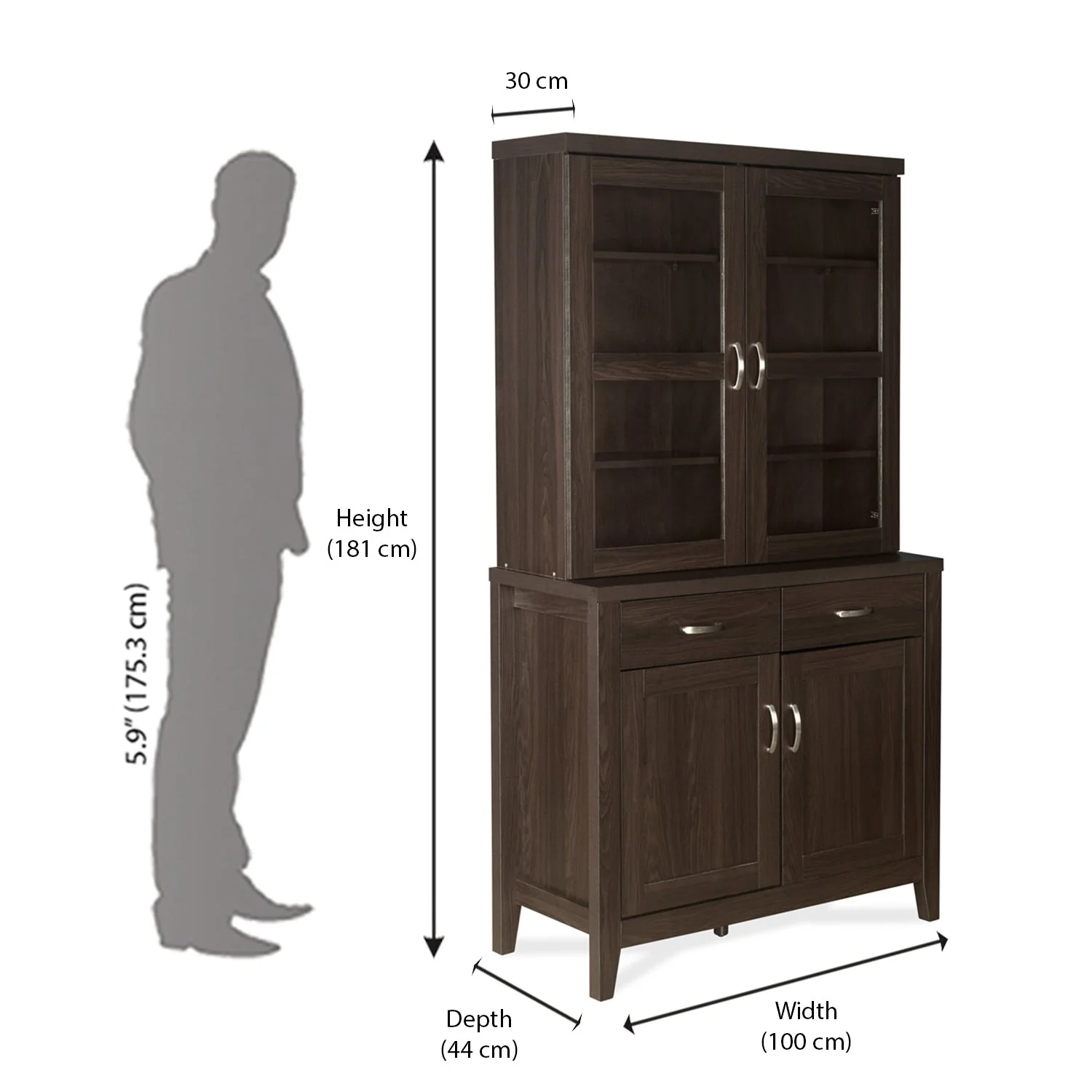 Nilkamal Ben Hutch Storage Cabinet (Brown) - Image 8