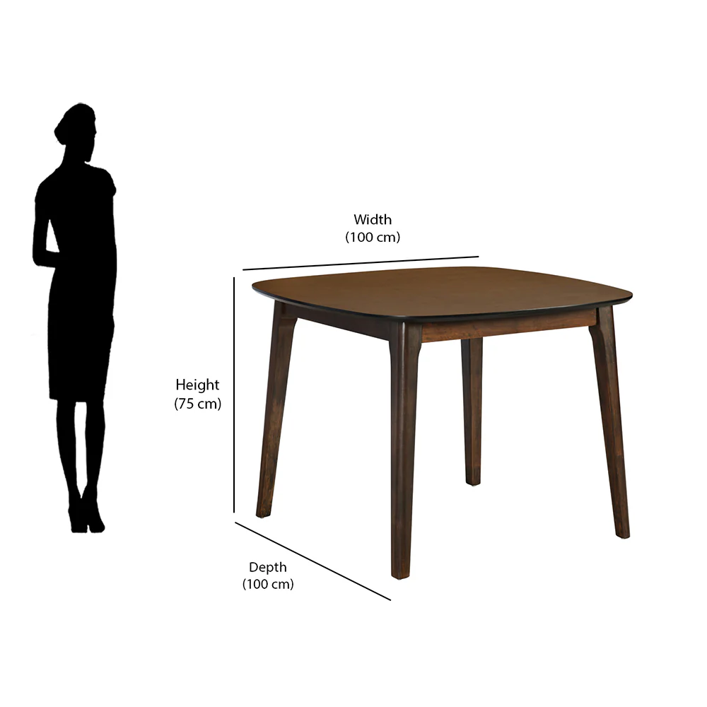 Nilkamal Bentley 4 Seater Dining Table (Brown) - Image 6