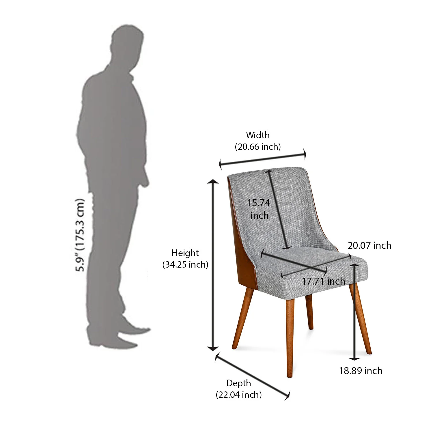 Nilkamal Bento Dining Chair (Walnut) - Image 10