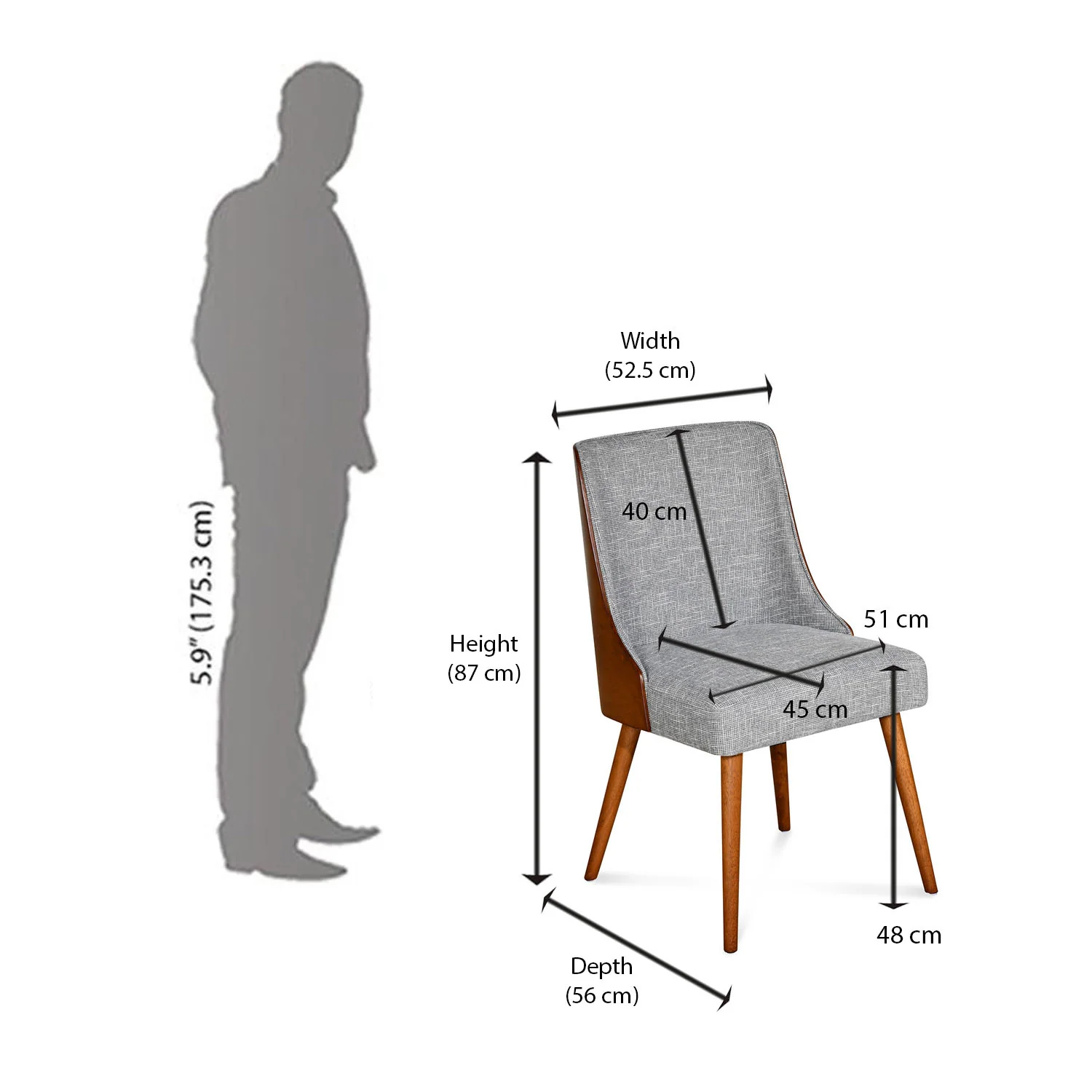 Nilkamal Bento Dining Chair (Walnut) - Image 9
