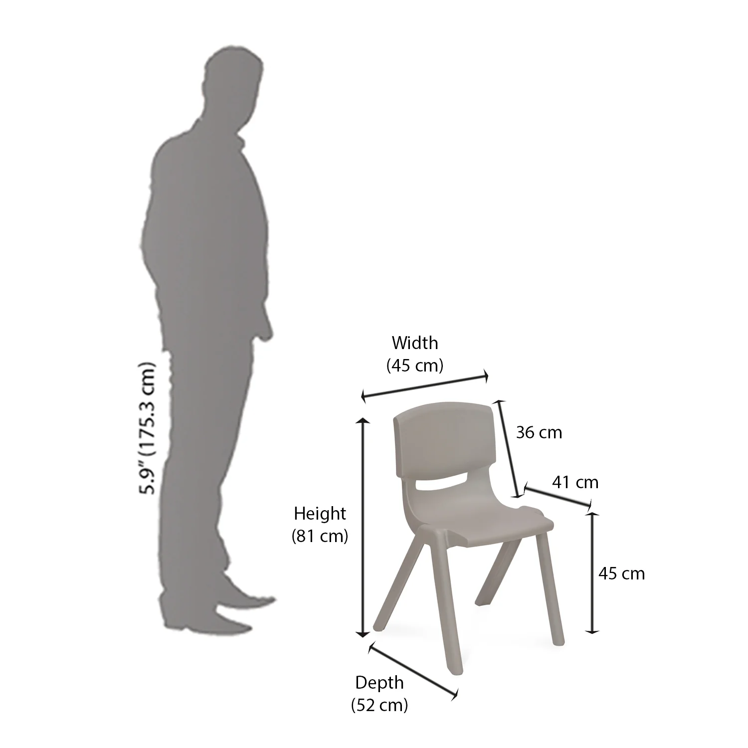 Nilkamal Berry 800H Study Chair (Light Grey) - Image 11