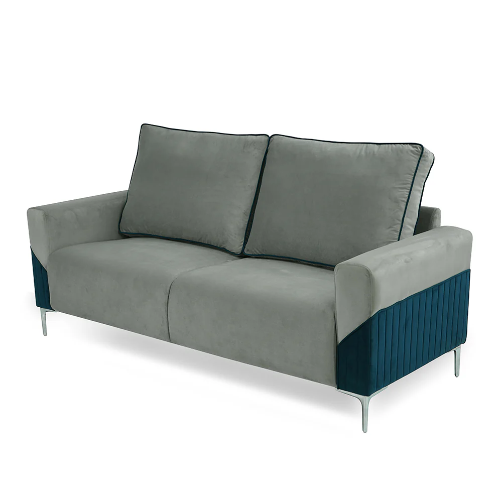 Nilkamal Boston 3 Seater Sofa (Grey & Blue) - Image 4