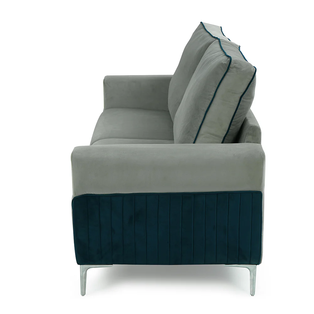 Nilkamal Boston 3 Seater Sofa (Grey & Blue) - Image 6