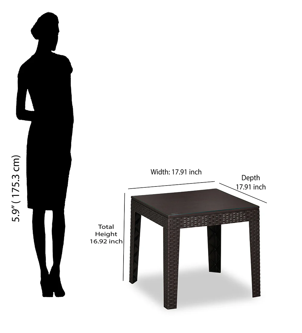 Nilkamal Breeze Centre Table with Glass (Weather Brown) - Image 9
