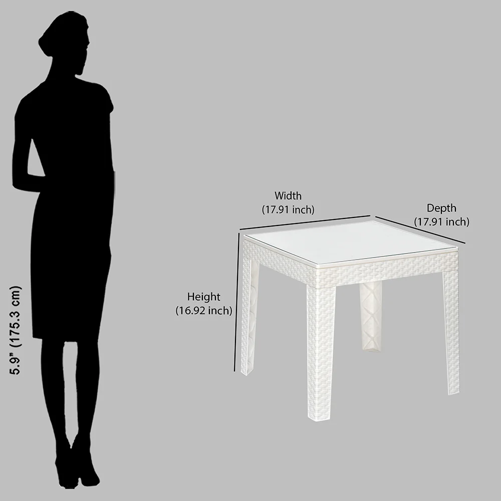 Nilkamal Breeze Outdoor Set of 1 Center Table with Glass and 2 Chairs with Cushion - Image 15