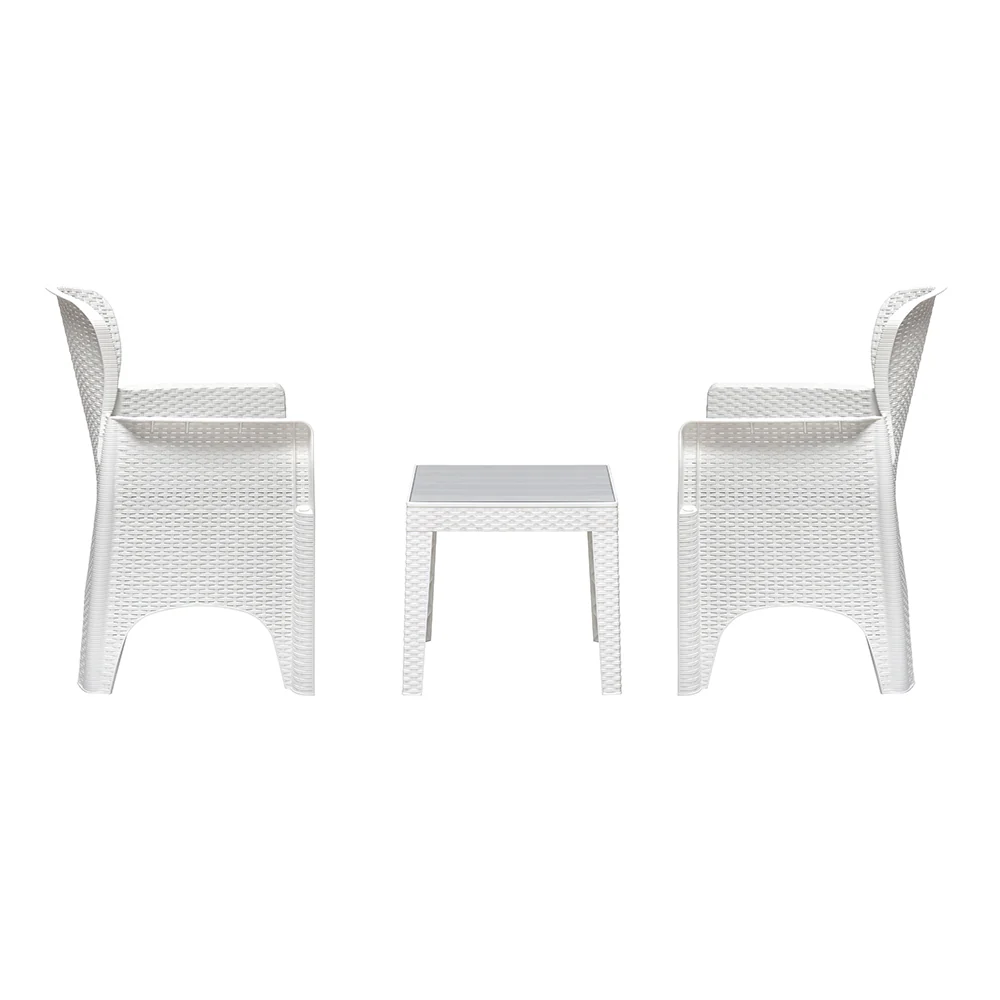 Nilkamal Breeze Outdoor Set of 1 Center Table with Glass and 2 Chairs with Cushion - Image 4