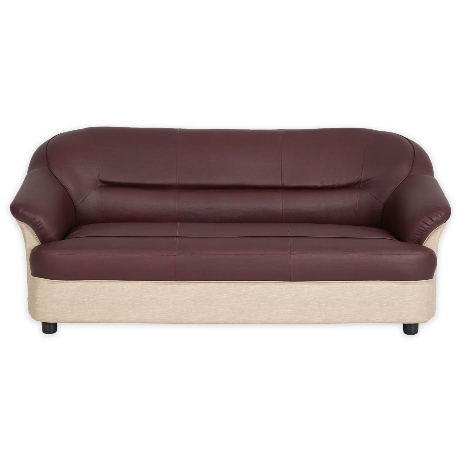 Nilkamal Bright 3 Seater Sofa (Maroon Beige) - Image 2