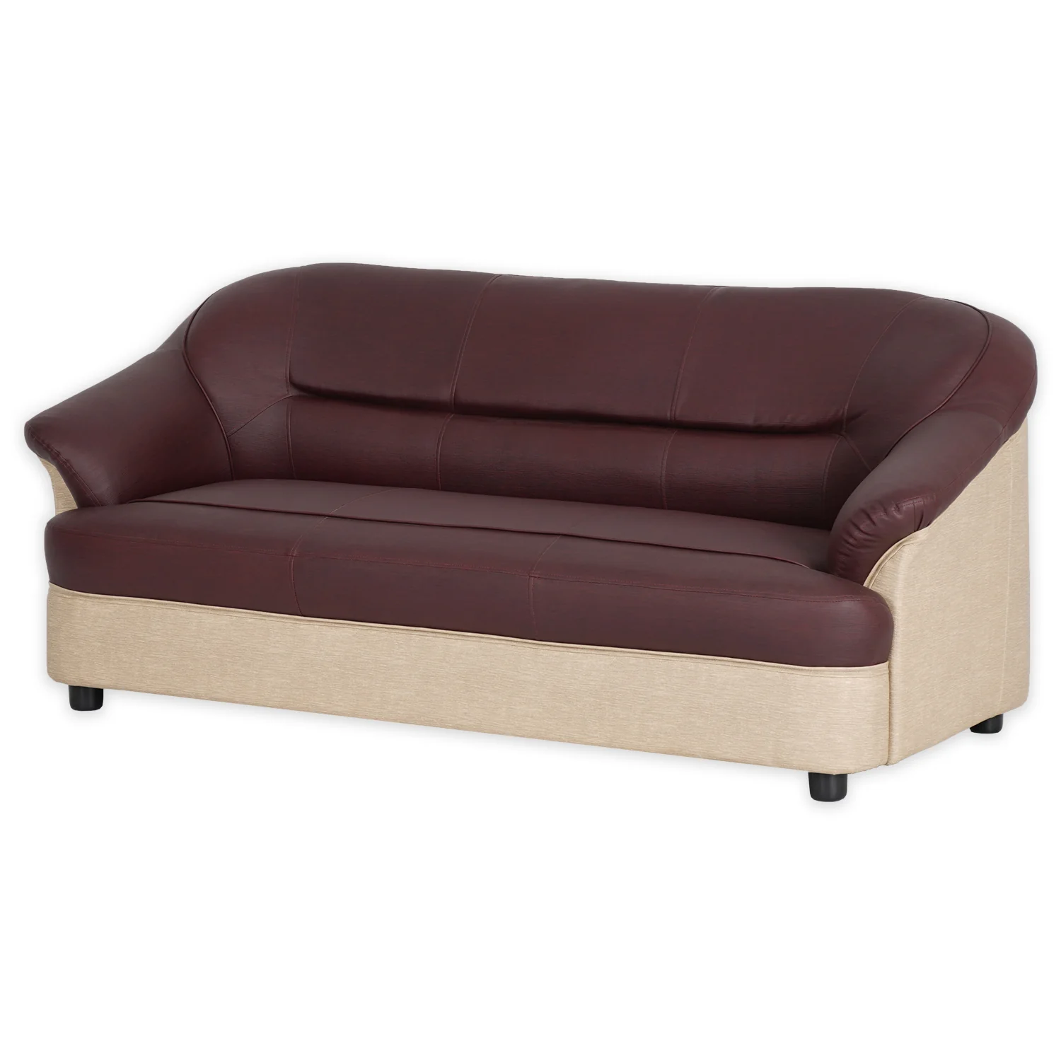Nilkamal Bright 3 Seater Sofa (Maroon Beige) - Image 3
