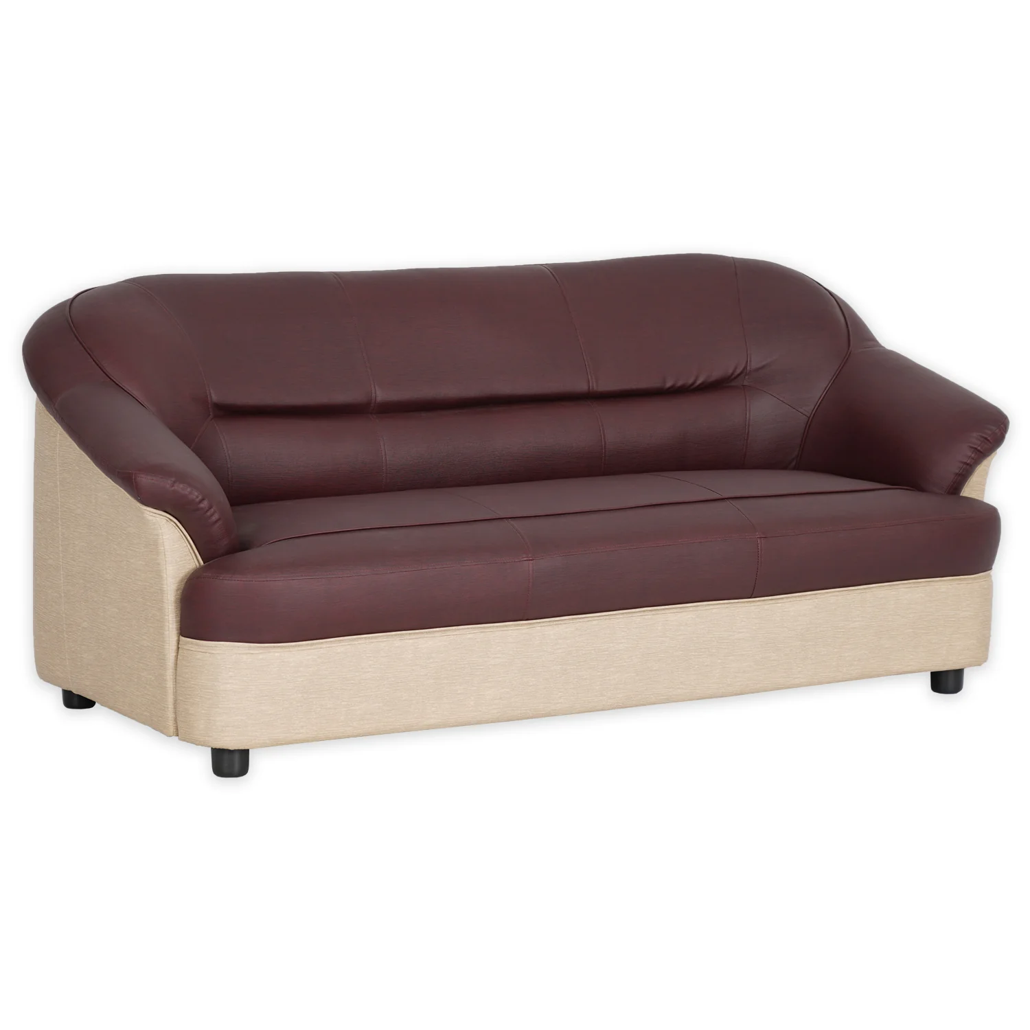 Nilkamal Bright 3 Seater Sofa (Maroon Beige) - Image 4