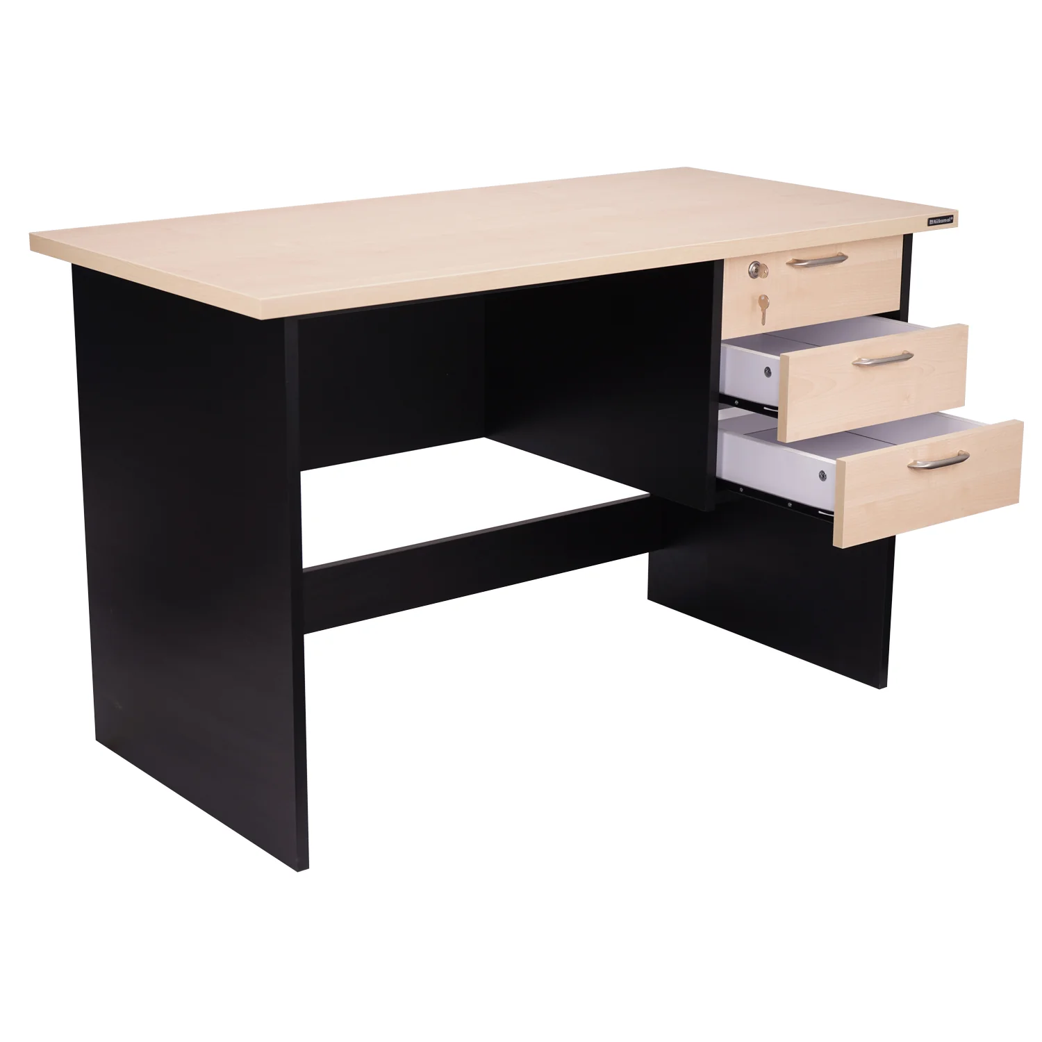 Nilkamal Brilliant Linear Work Station (Maple / Black) - Image 9