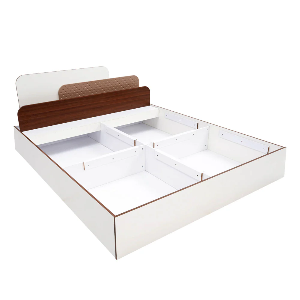 Nilkamal Bruce King Bed with Box Storage (Walnut & Cappuccino) - Image 7