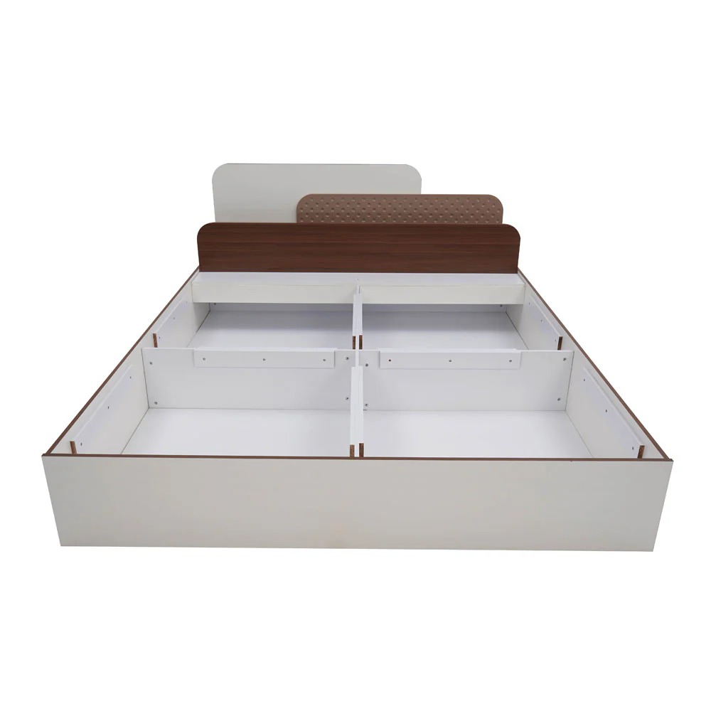 Nilkamal Bruce King Bed with Box Storage (Walnut & Cappuccino) - Image 8