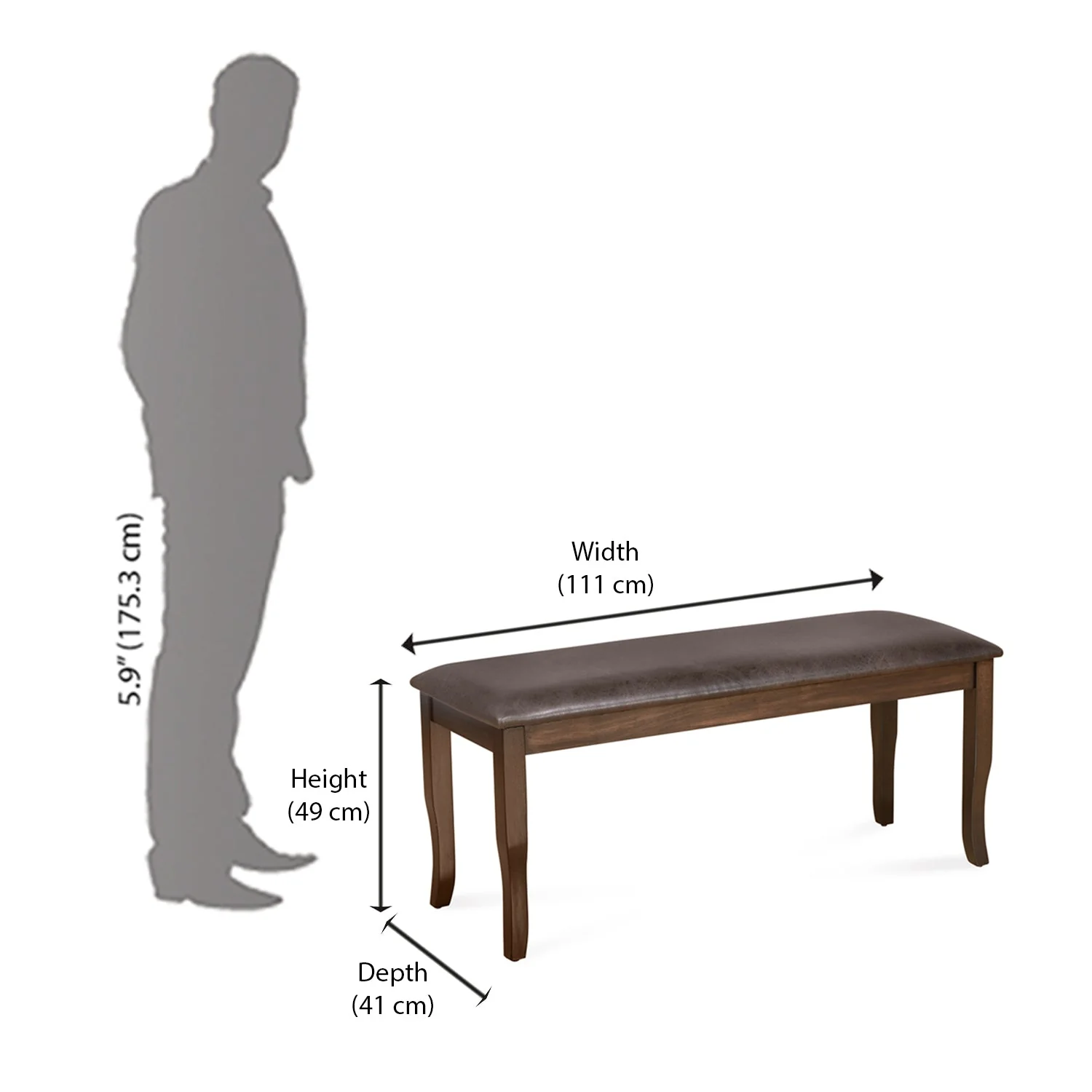 Nilkamal Camilla 1+4+Bench Dining Set (Dark Walnut) - Image 13