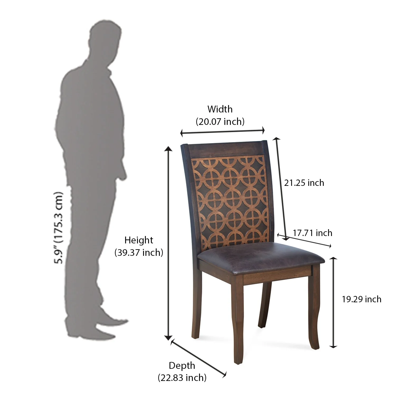 Nilkamal Camilla Dining Chair (Dark Walnut) - Image 10
