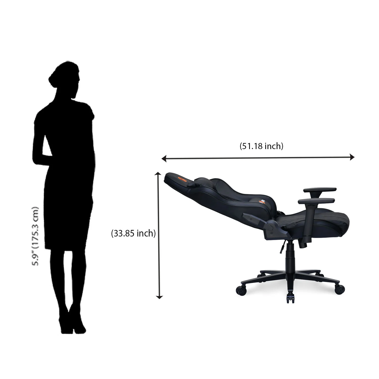 Nilkamal Fyrebird Canophy Gaming Chair (Black) - Image 26