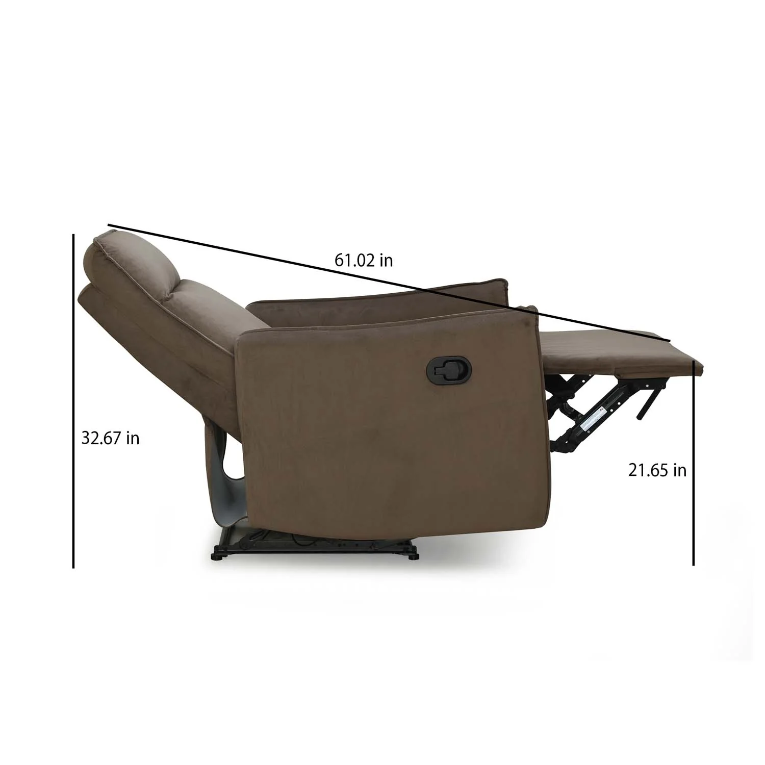 Nilkamal Carlton 1 Seater Manual Recliner (Light Brown) - Image 12