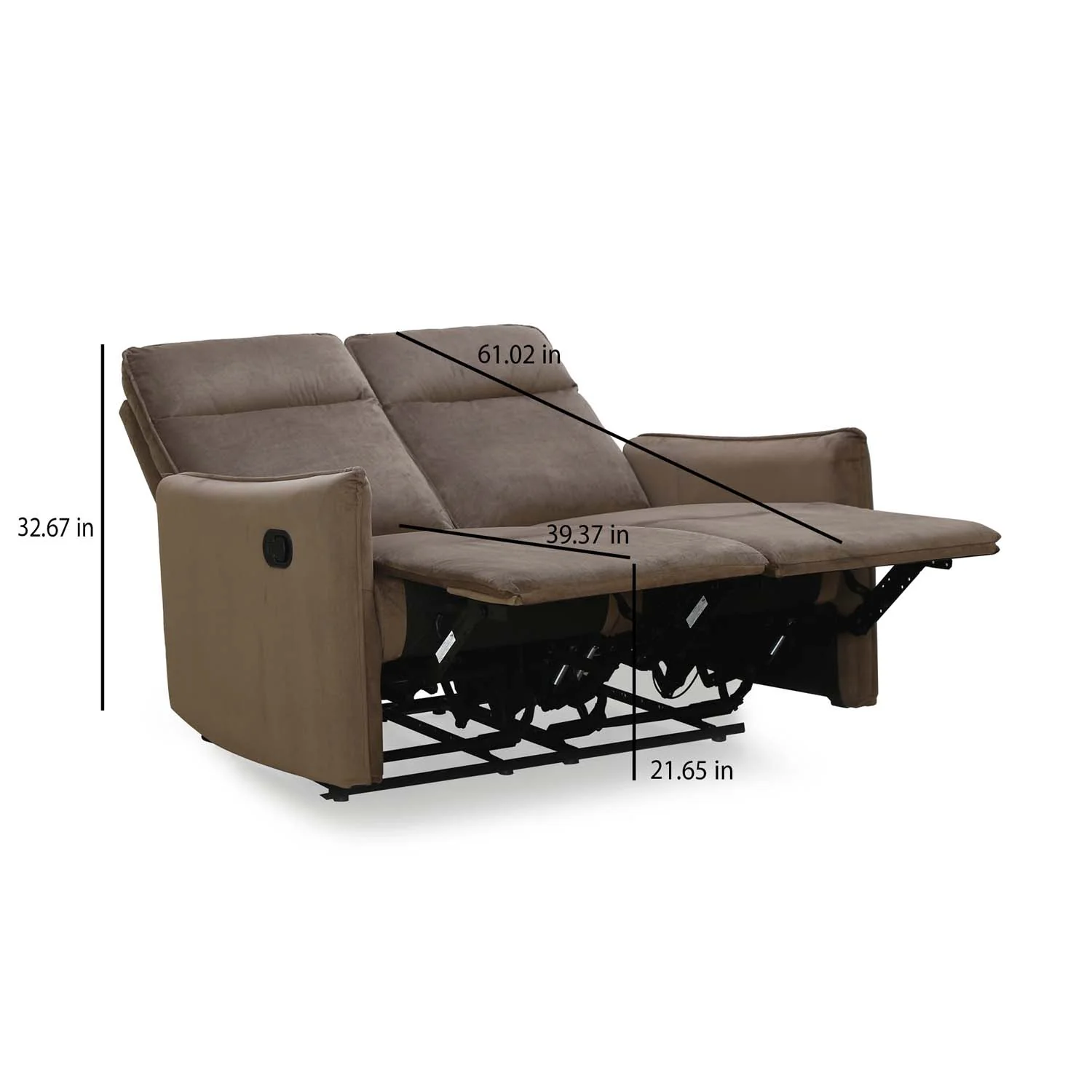 Nilkamal Carlton 2 Seater Manual Recliner (Light Brown) - Image 12