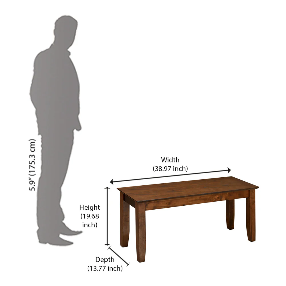 Nilkamal Carter Multi Use Medium Sitting Bench for Living Room | Dining Room (Antique Oak) - Image 8