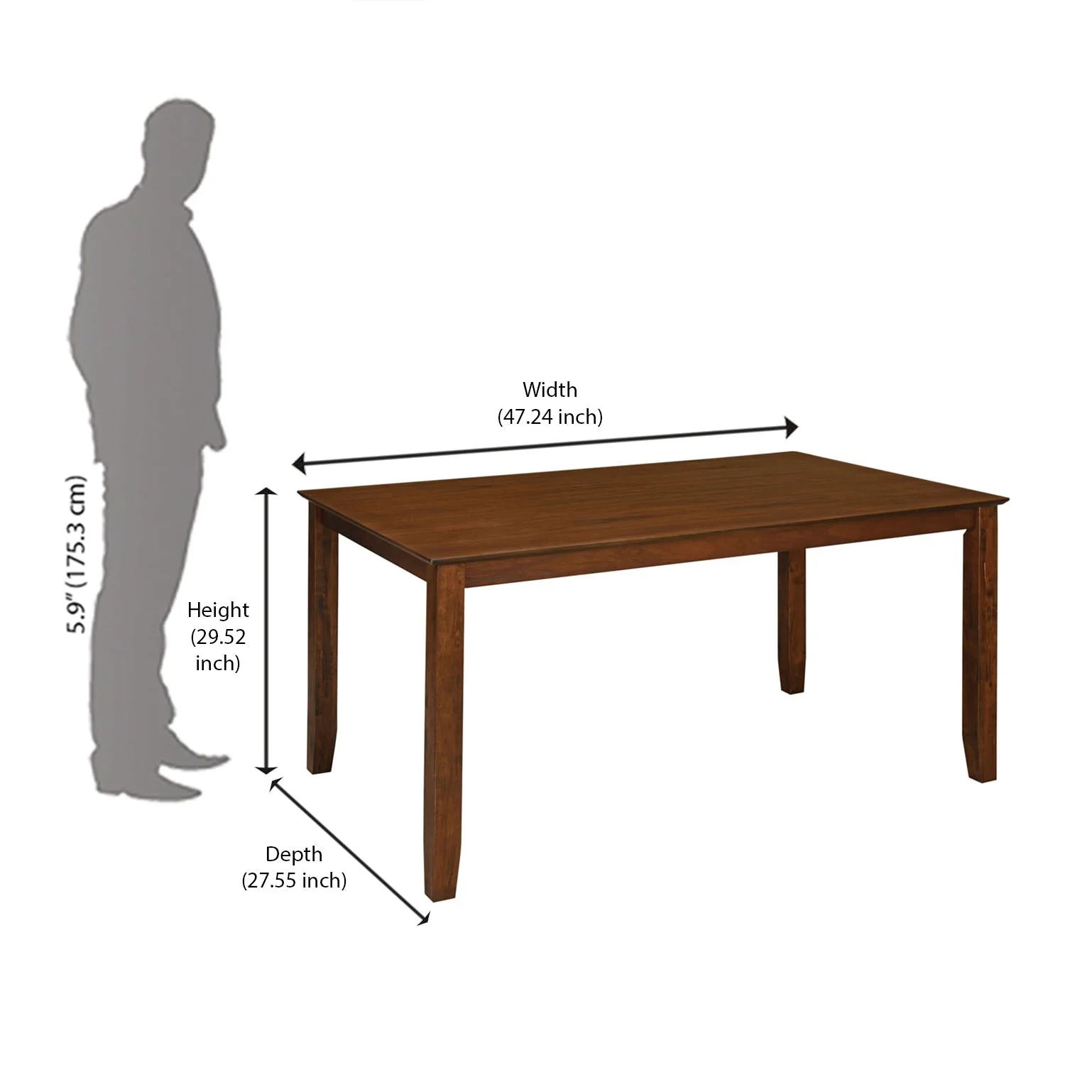 Nilkamal Carter 4 Seater Dining Set (Antique Oak) - Image 10
